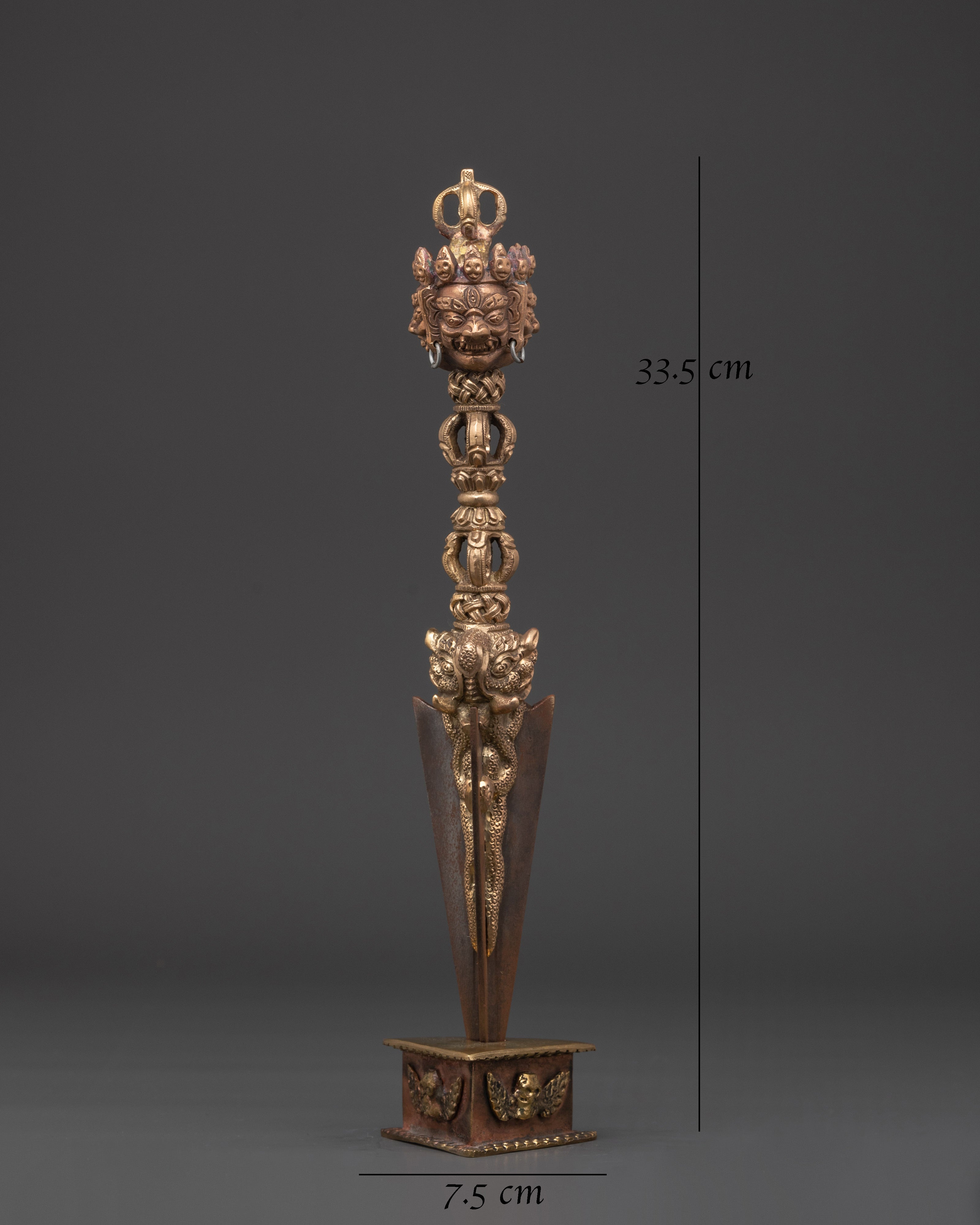 Tibetan Buddhist Three-Faced Deity Phurba | Ceremonial Ritual Dagger