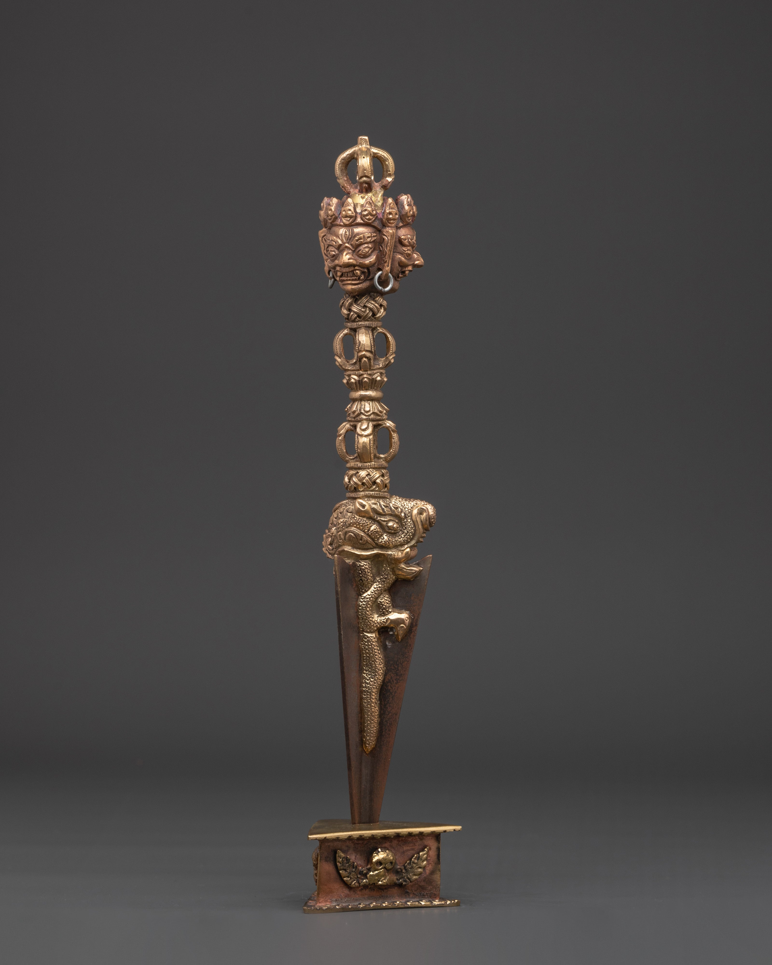 Tibetan Buddhist Three-Faced Deity Phurba | Ceremonial Ritual Dagger