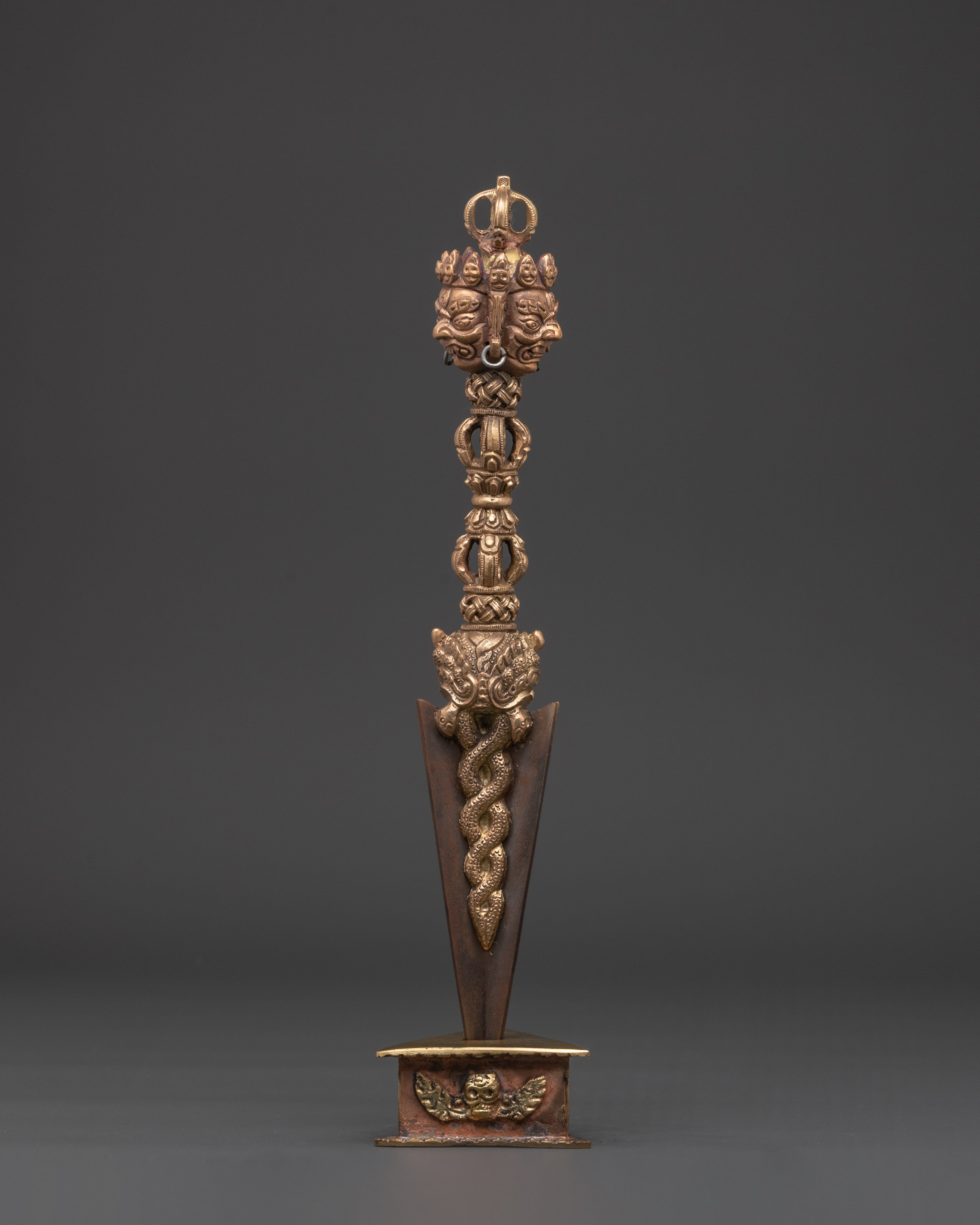 Tibetan Buddhist Three-Faced Deity Phurba | Ceremonial Ritual Dagger