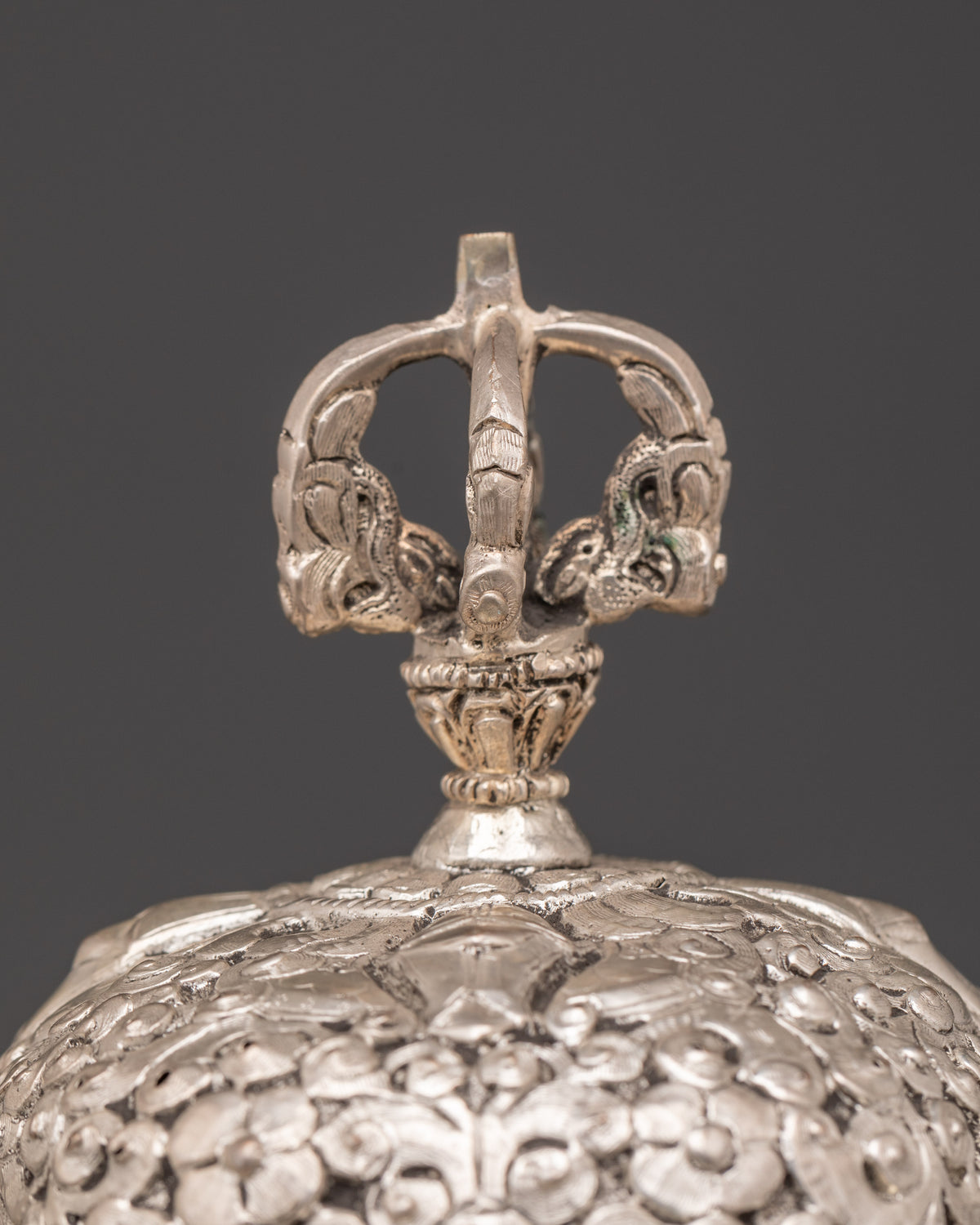 Traditional Silver Plated Kapala | Tibetan Ritual Skull Cup for Spiritual Ceremonies