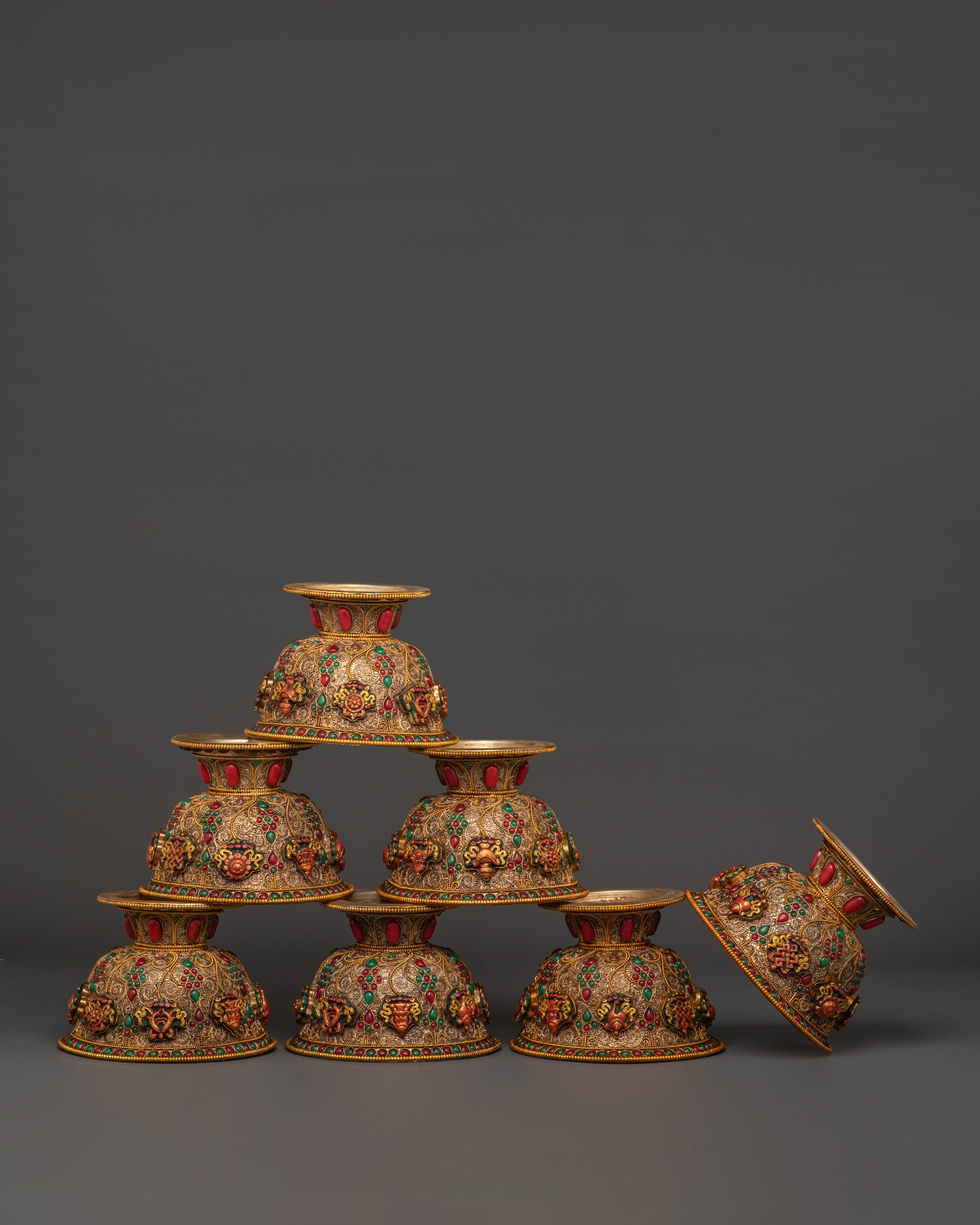 Handmade Buddhist Offering Bowl Set