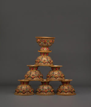 Handmade Buddhist Offering Bowl Set