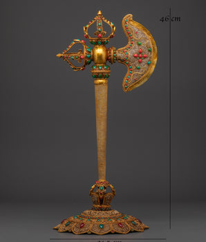 Handmade Copper Axe for Ritual Ceremonies | Gold Plated Sacred Ritual Tool