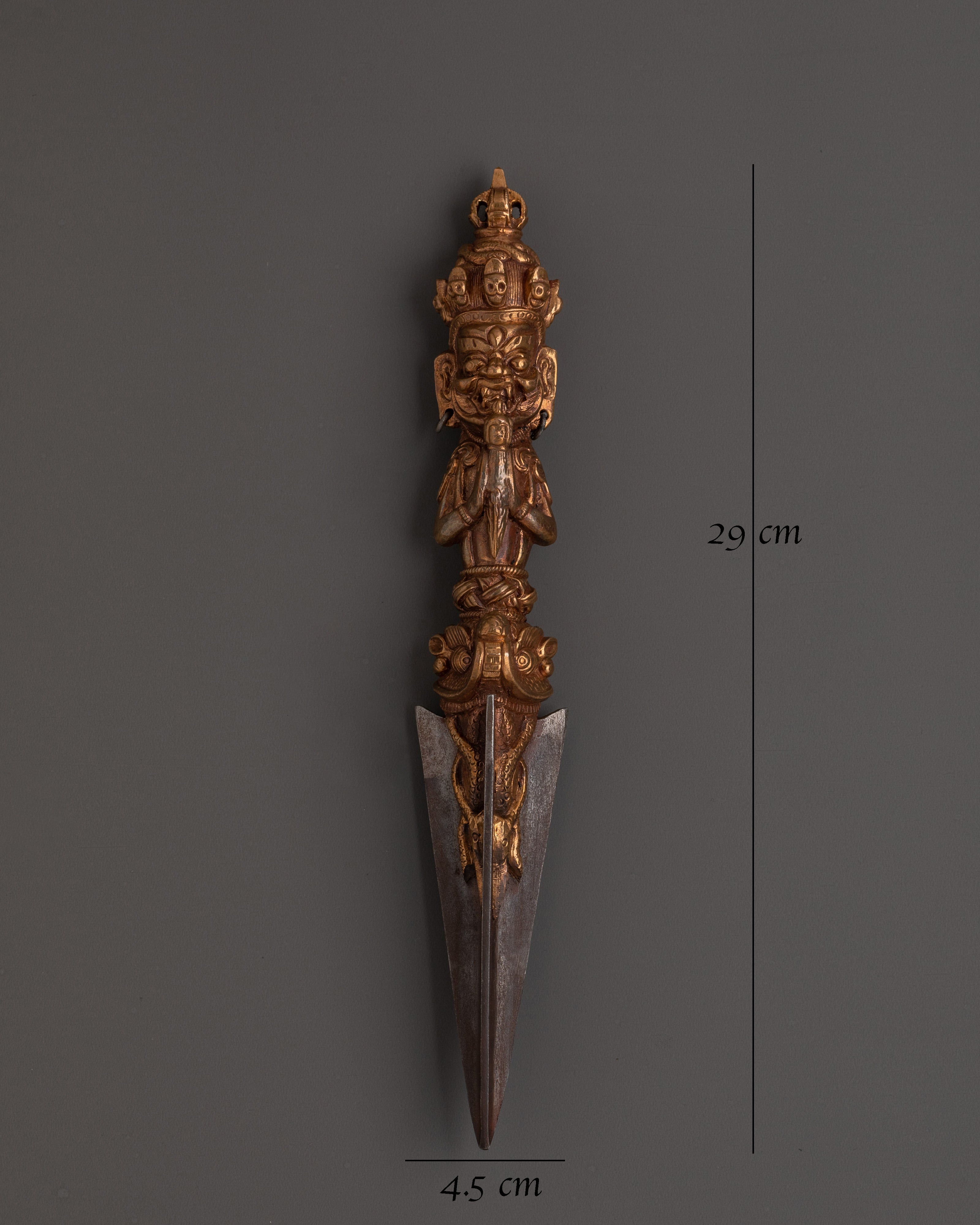 Handcrafted Copper Iron Phurba Dagger | Vajrakilaya Ritual Tool