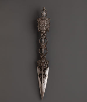 Handcrafted Three-Faced Iron Phurba