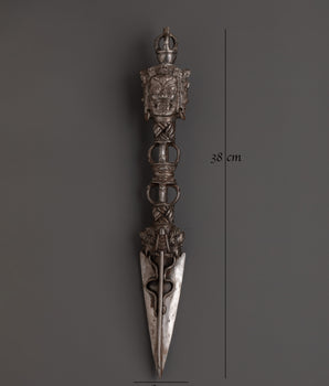 Handcrafted Three-Faced Iron Phurba Dagger | Vajrakilaya Tantric Ritual Tool
