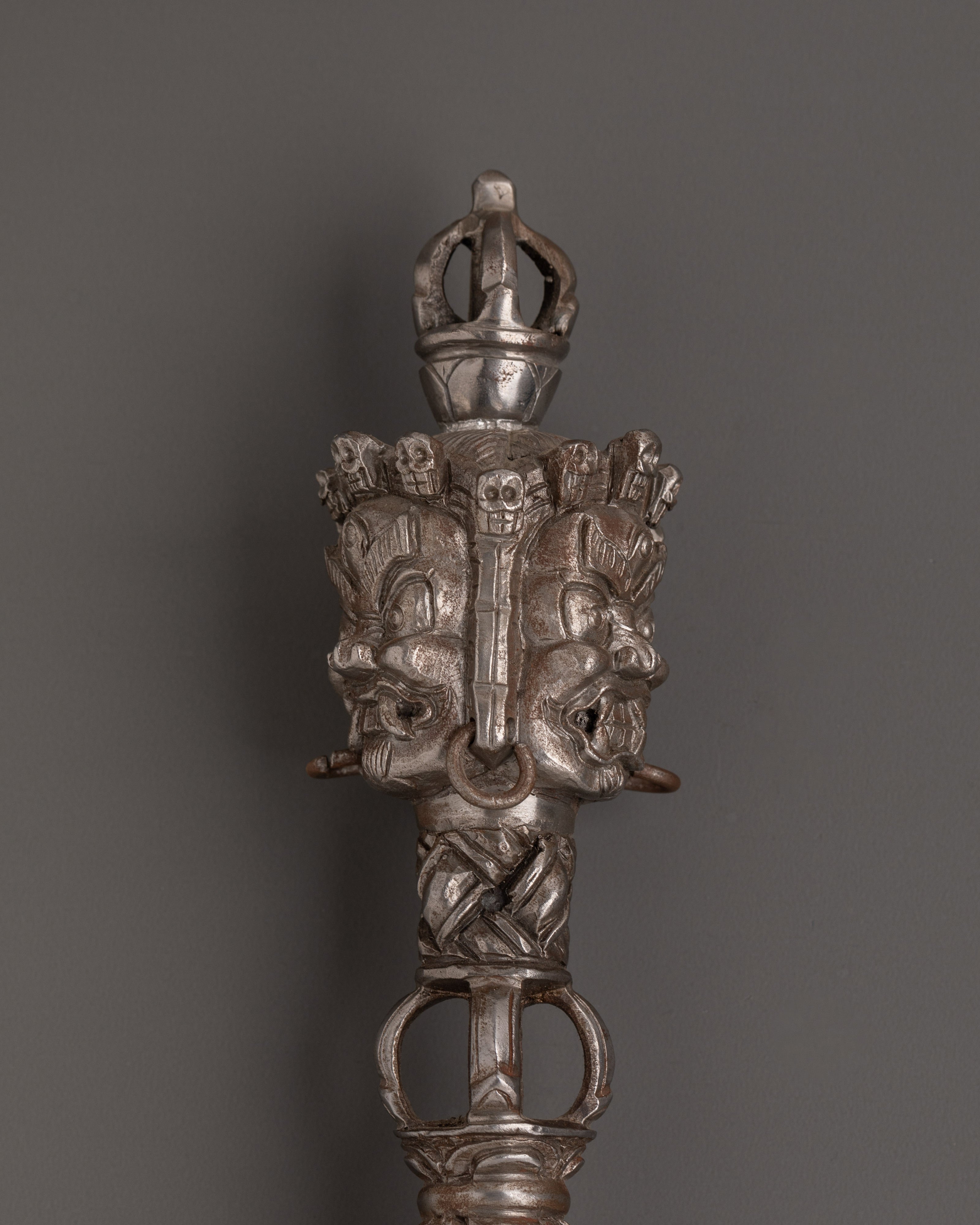Handcrafted Three-Faced Iron Phurba Dagger | Vajrakilaya Tantric Ritual Tool