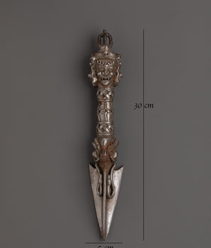 Three-Faced Iron Phurba Dagger | Vajrakilaya Tantric Ritual Tool for Protection