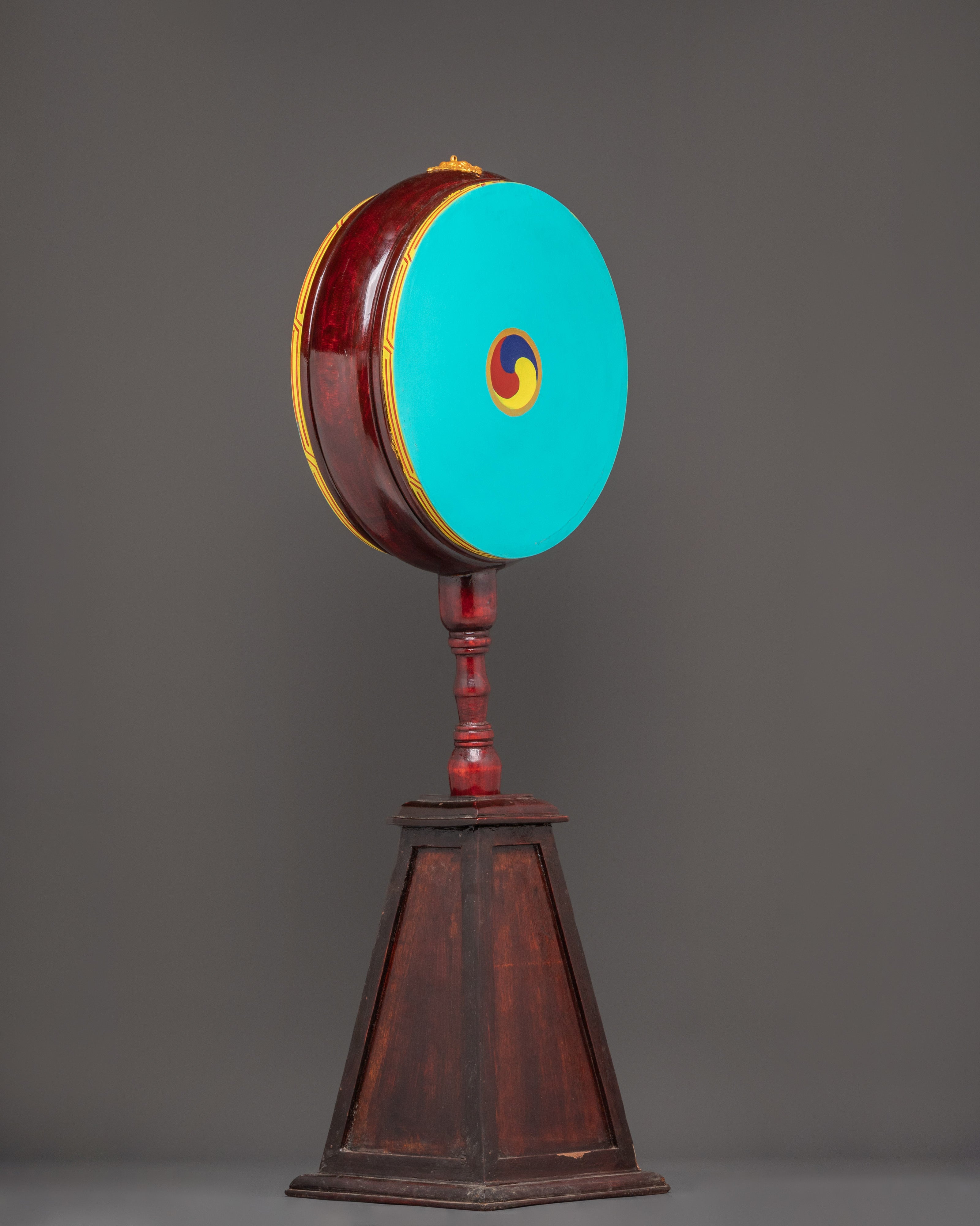Handcrafted Wooden Dakini Drum | Tibetan Ritual Chöd Instrument