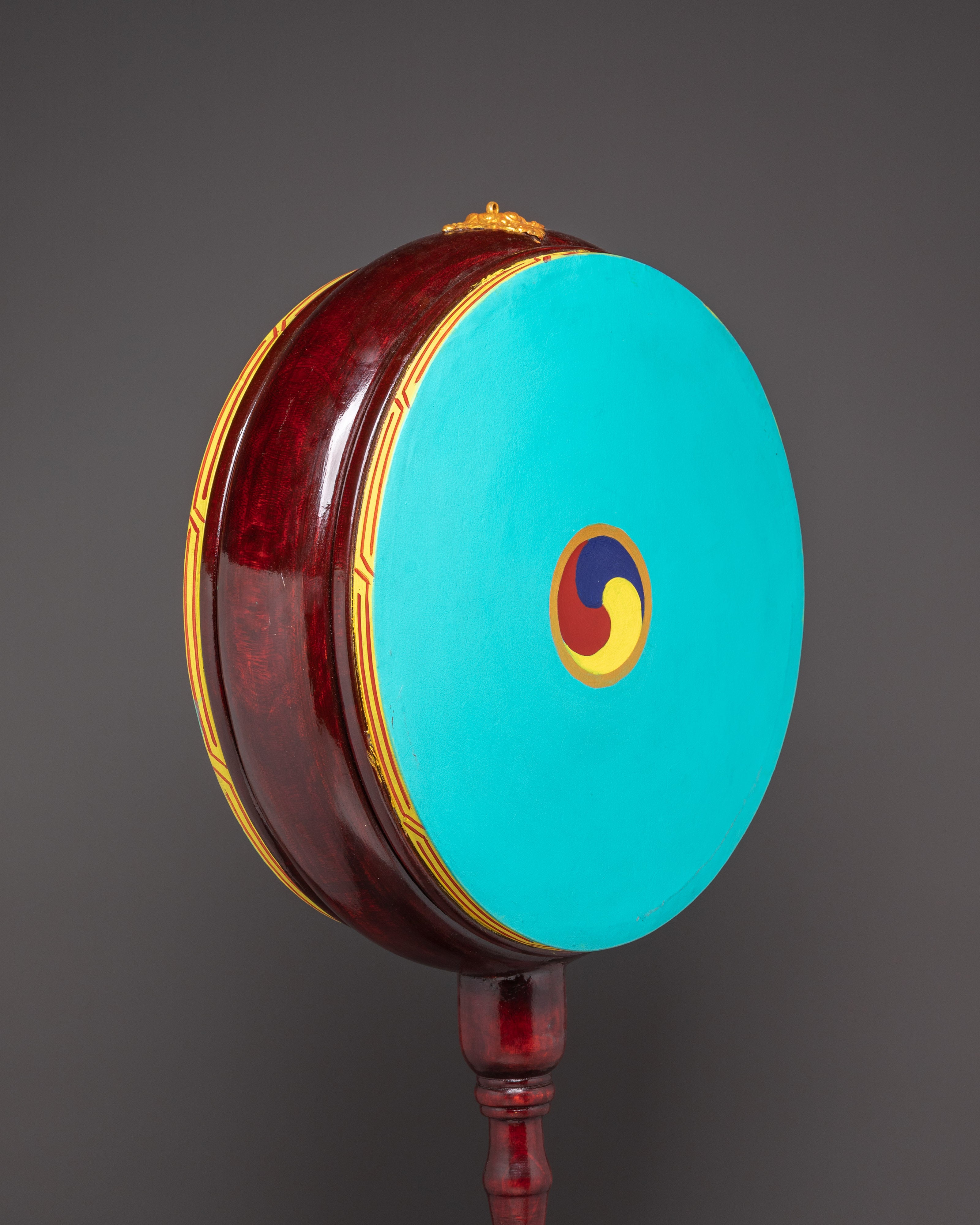 Handcrafted Wooden Dakini Drum | Tibetan Ritual Chöd Instrument