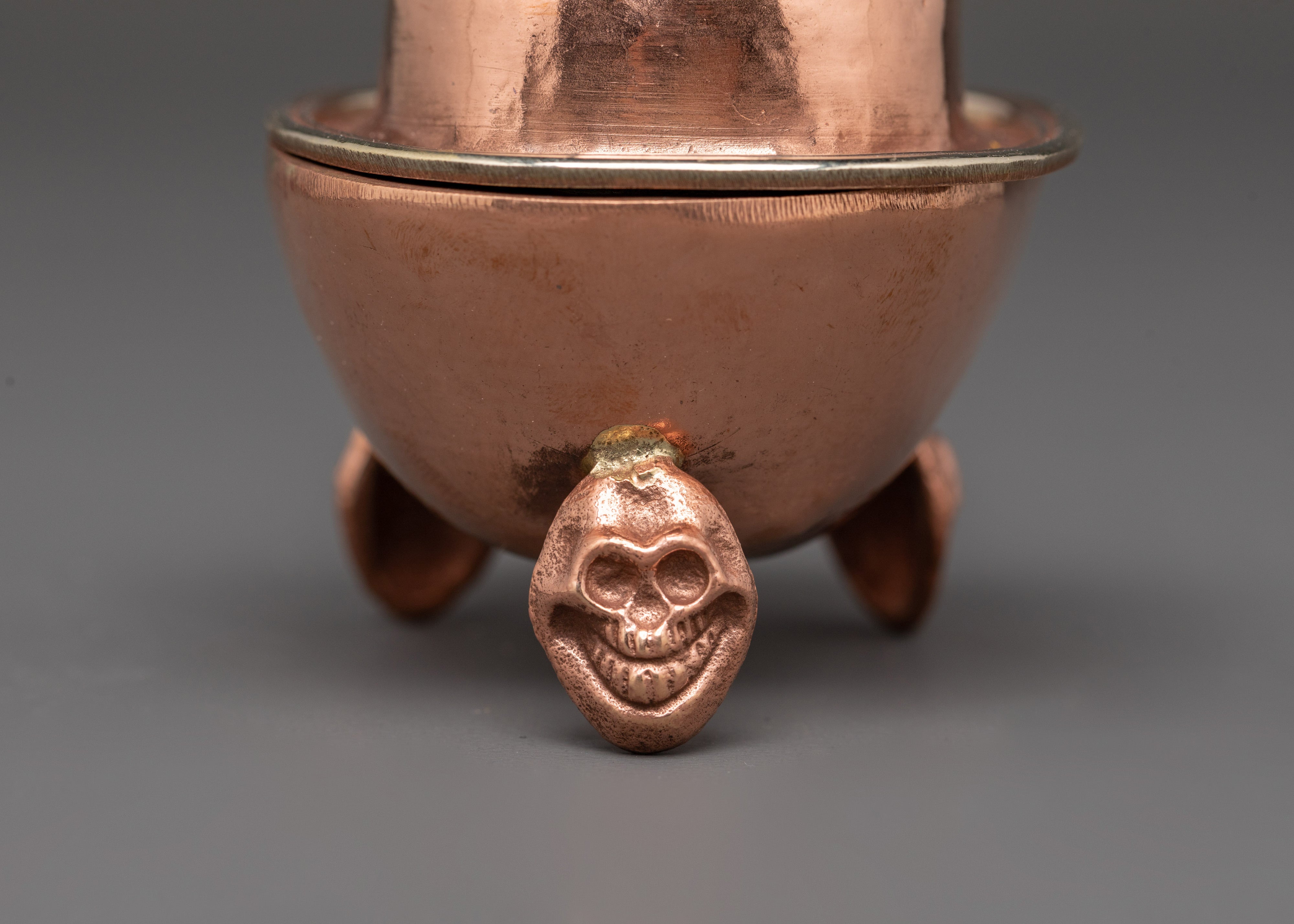 Handmade Ritual Kapala | Traditional Copper Buddhist Offering Vessel
