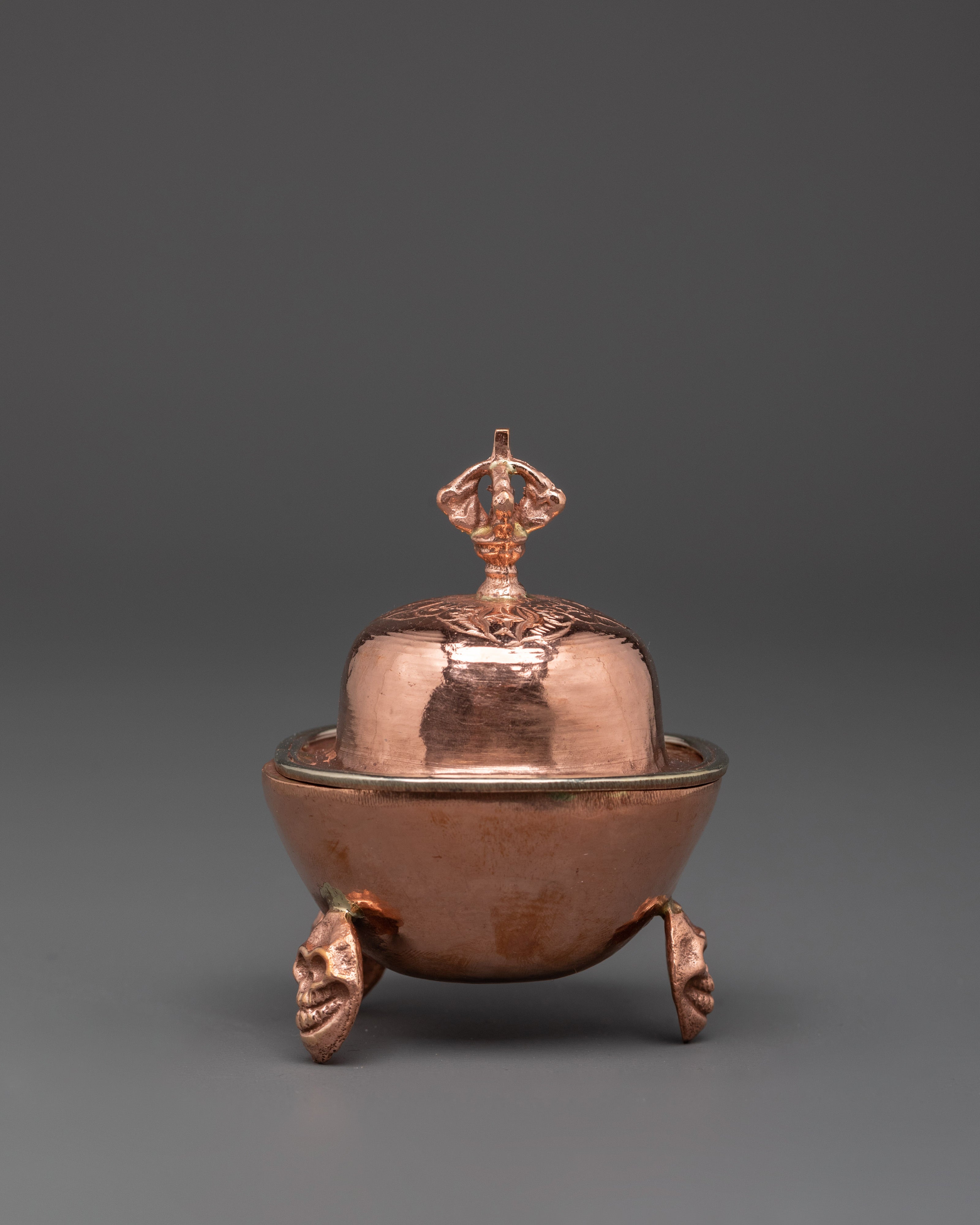 Handmade Ritual Kapala | Traditional Copper Buddhist Offering Vessel