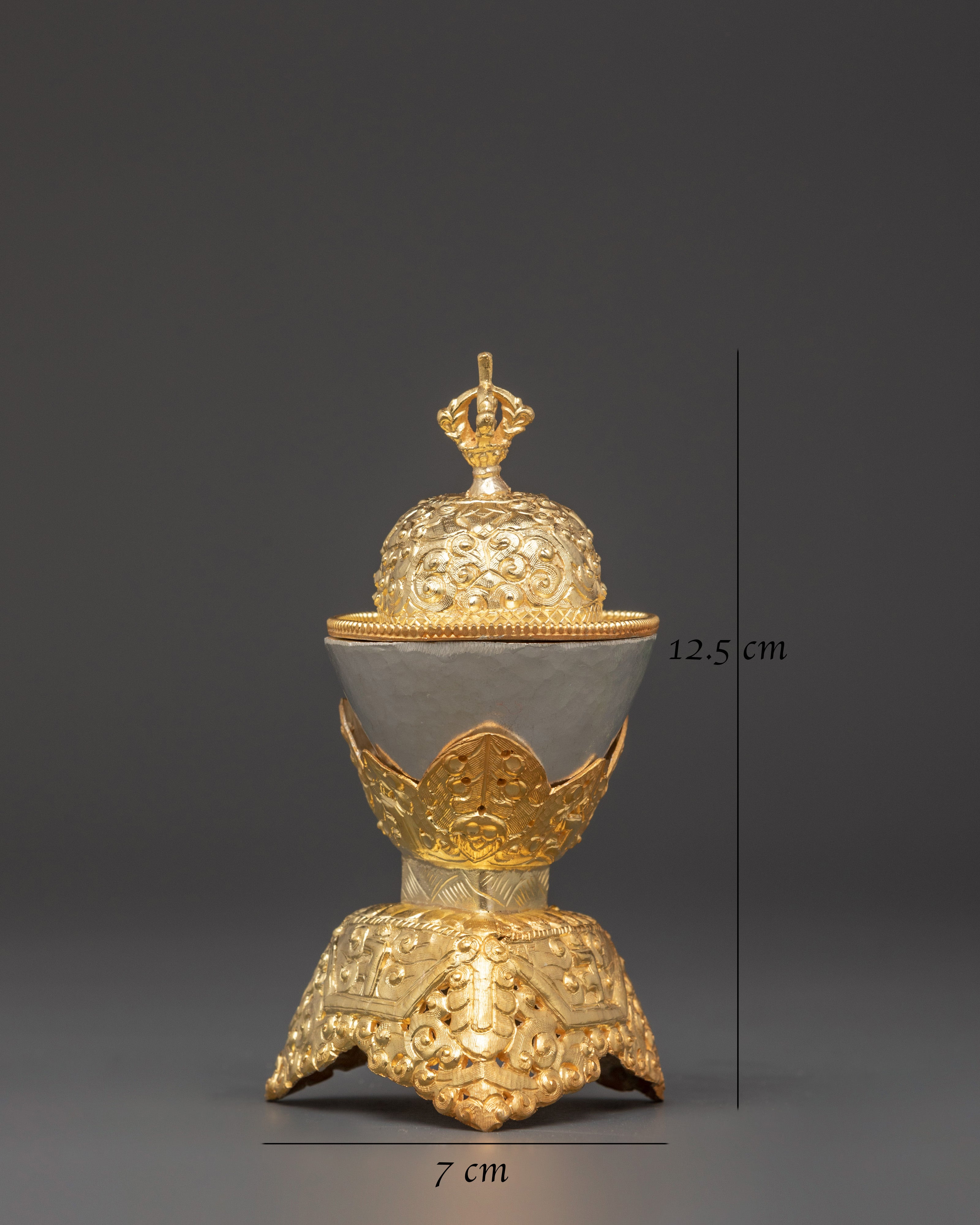 Electro Gold-Plated Kapala Set for Tantric Buddhist Rituals | Traditional Art