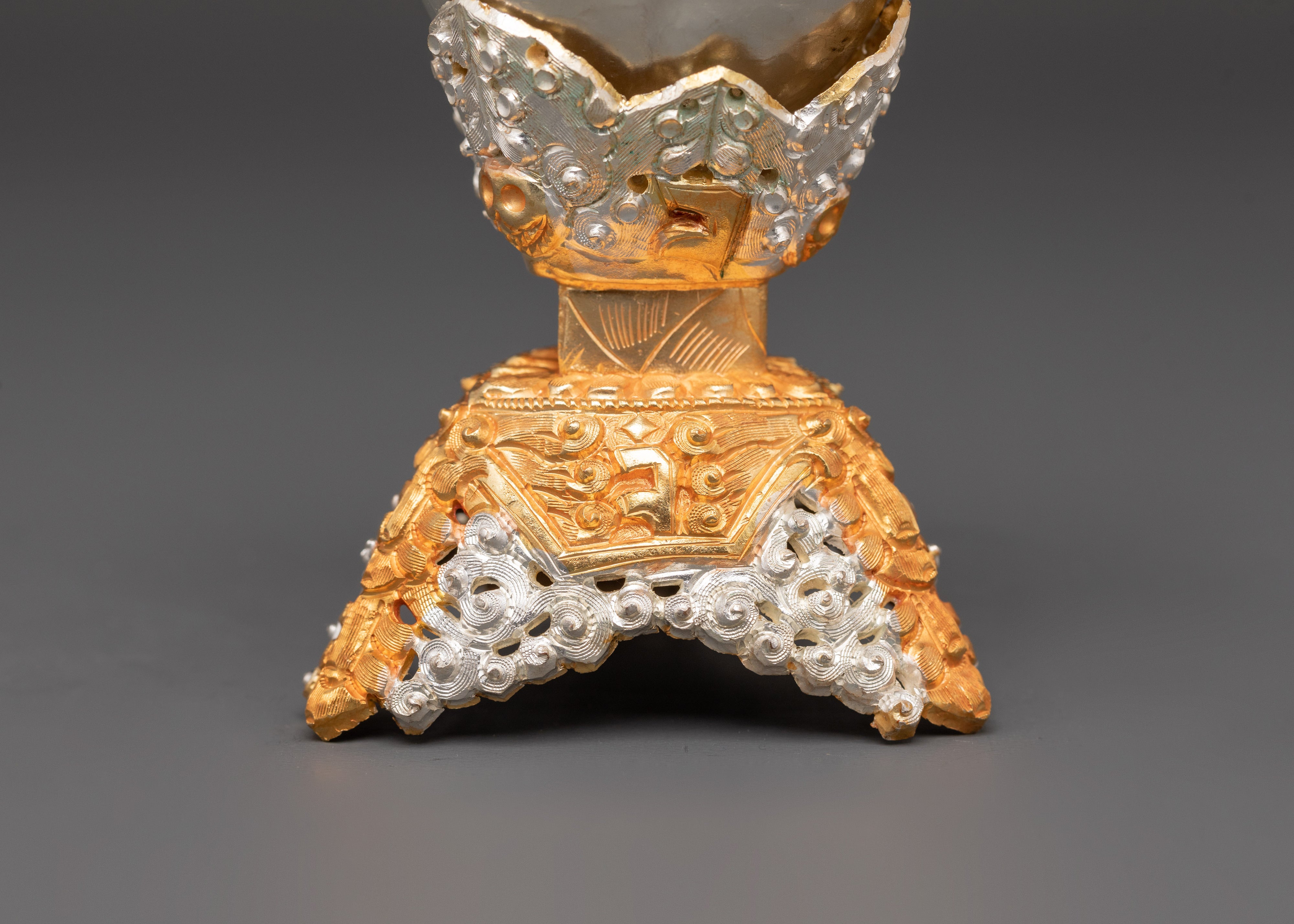 Kapala Set for Buddhist Rituals | Sacred Tibetan Ritual Skull Cup