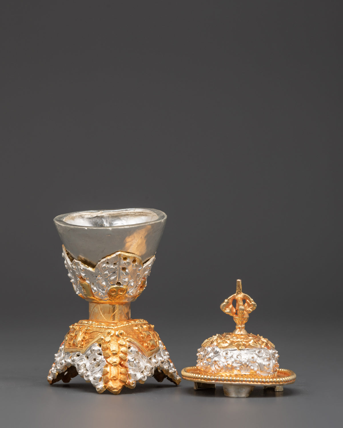 Kapala Set for Buddhist Rituals | Sacred Tibetan Ritual Skull Cup
