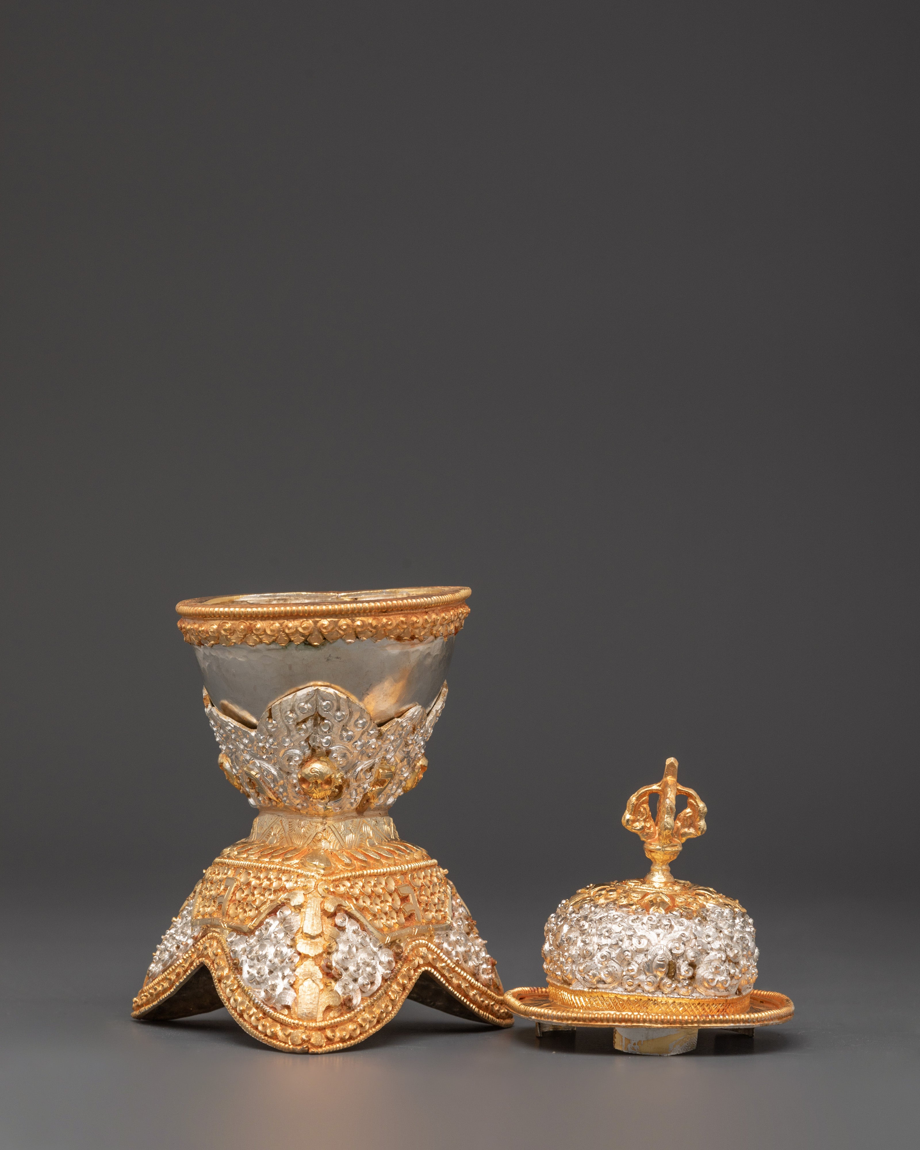 Tibetan Ritual Kapala Set | For Tantric Buddhist Ceremonies and Altar Offerings
