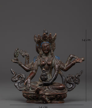 Handcrafted Vasudhara Brass Statue | Sacred Symbol of Buddhist Wealth Blessings
