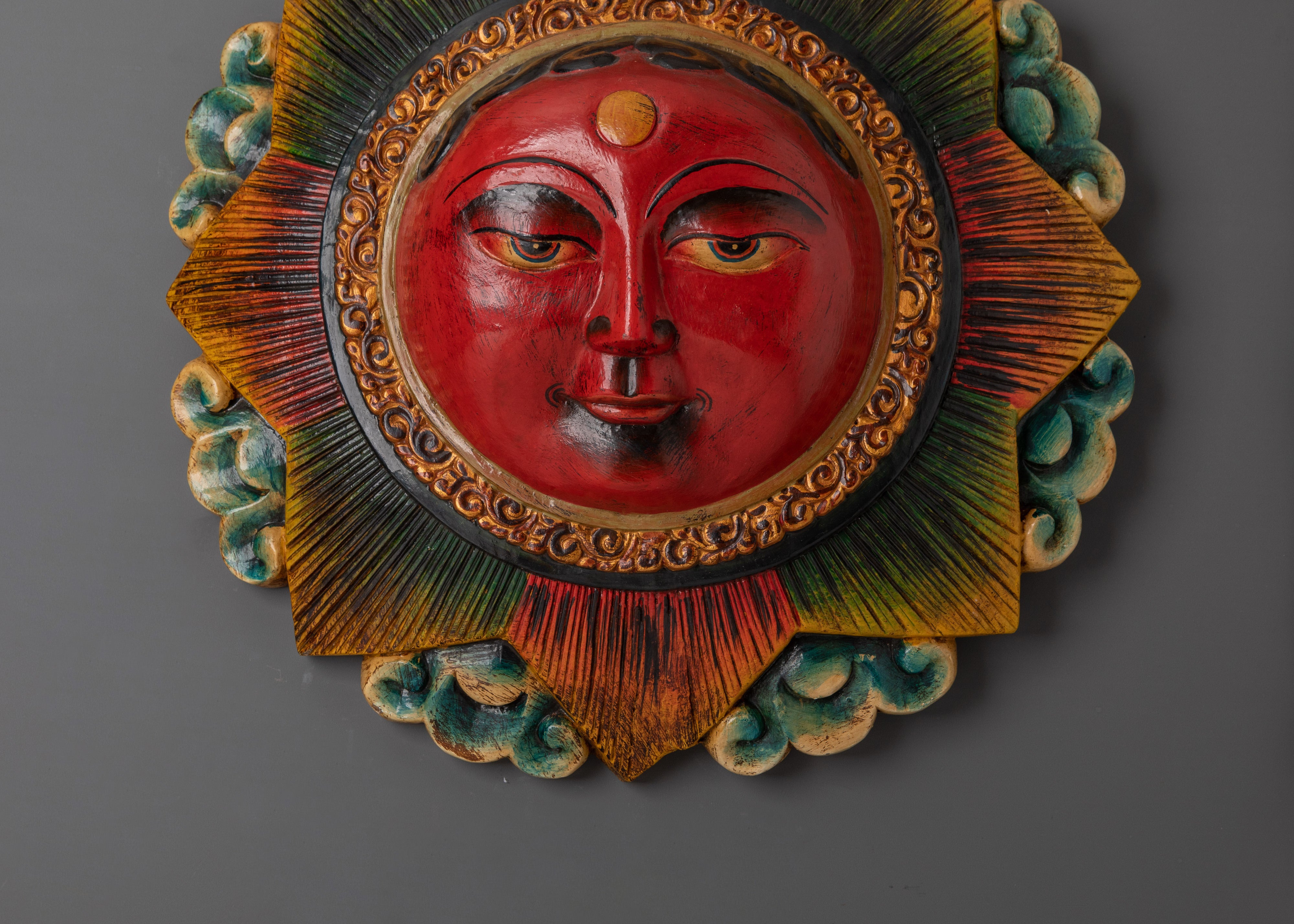 Ethnic Wooden Wall Art | Traditional Acrylic Painted Wall Hanging