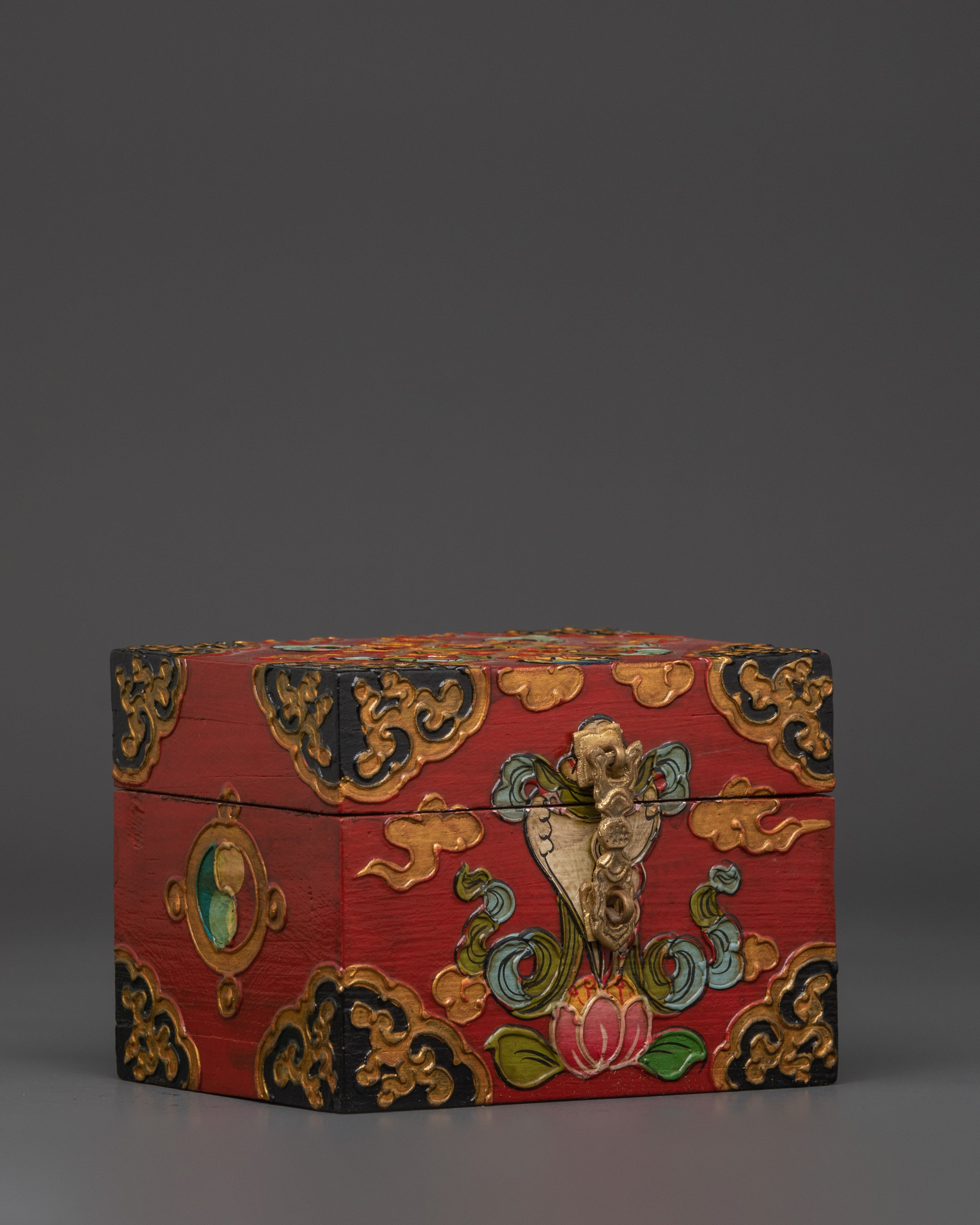 Handcrafted Wooden Tibetan Box | Authentic Handmade Storage Box