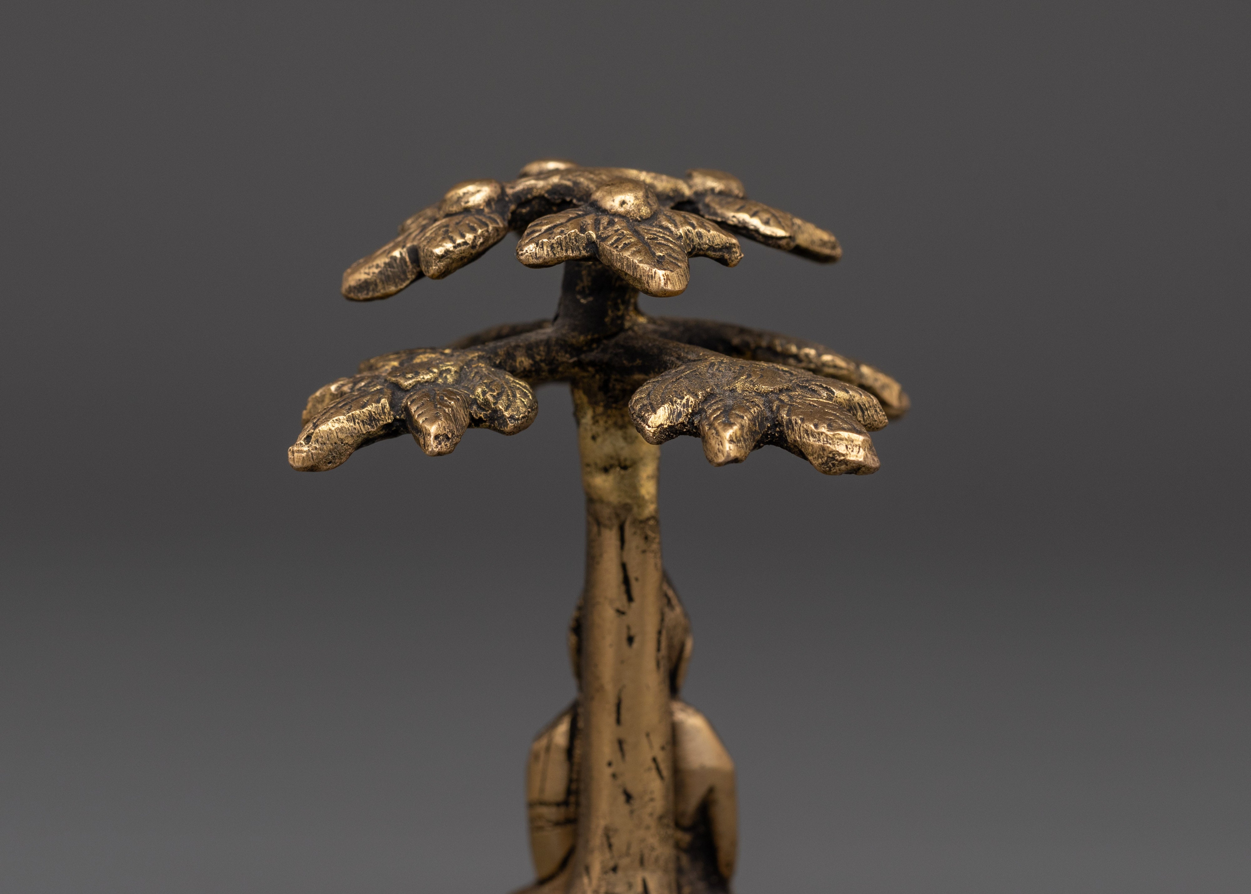 Shakyamuni Buddha Tree Sculpture | Brass Buddhist Meditation Statue