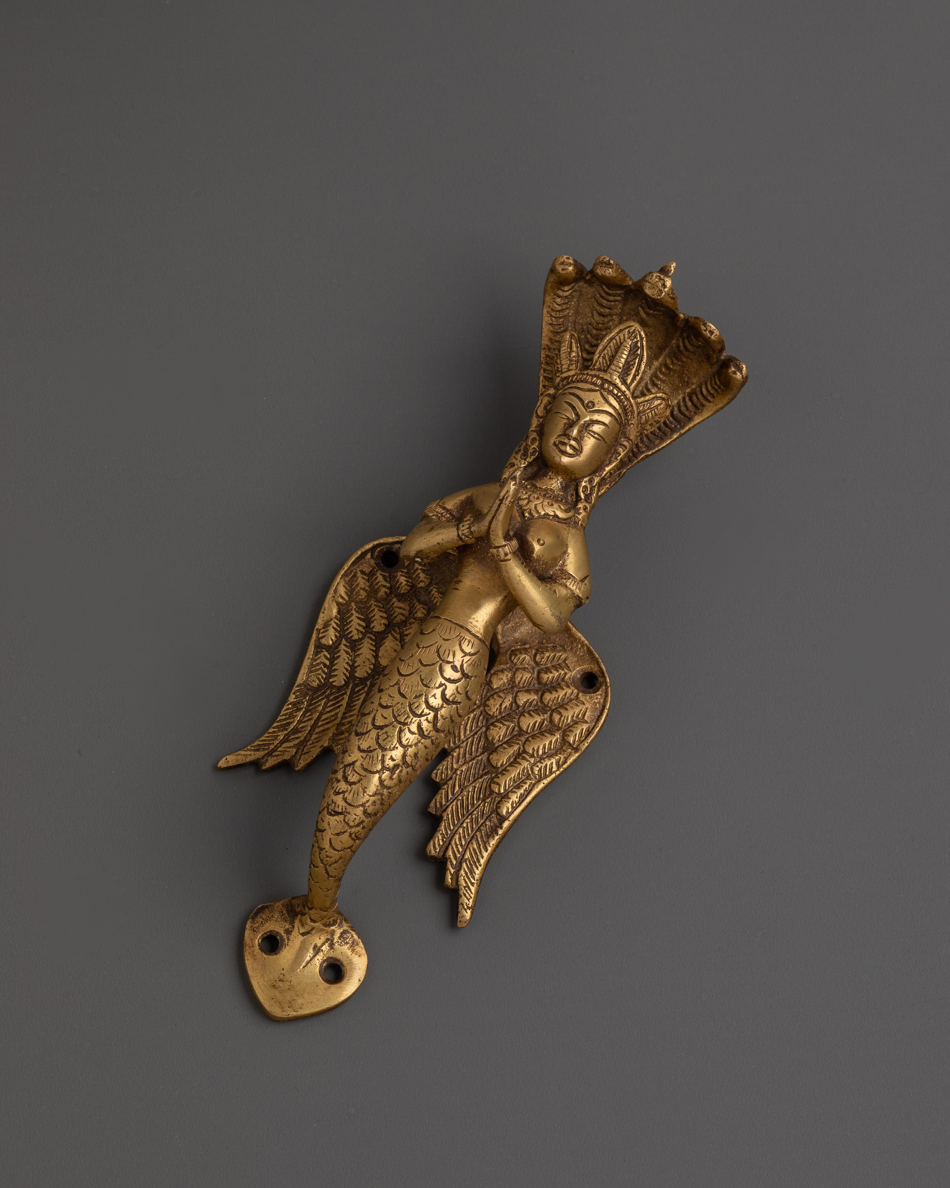 Brass Naga Kanya Door Handles | Serpent Goddess Door Pulls