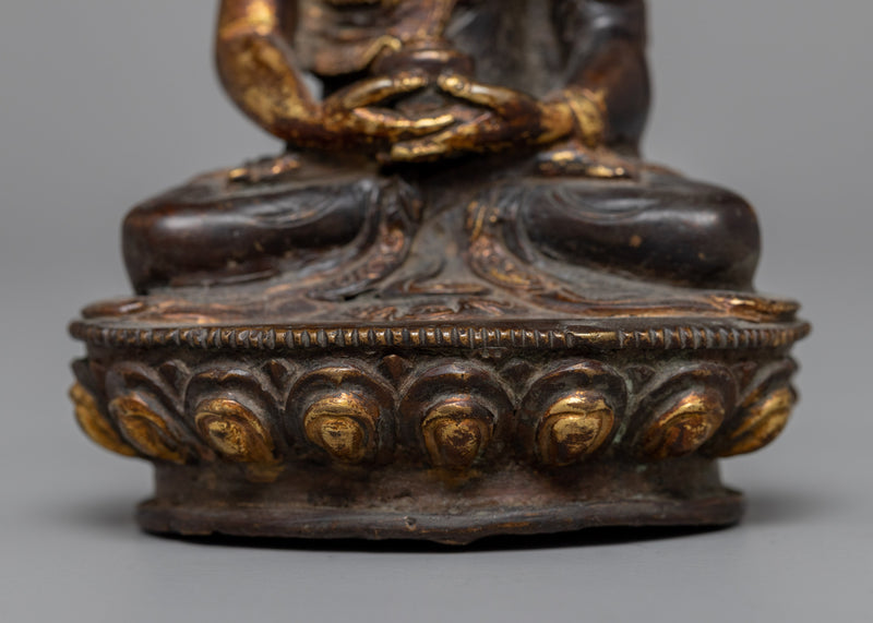 Antique Amitabha Buddha Statue | A Marvel of Oxidized Copper Craftsmanship