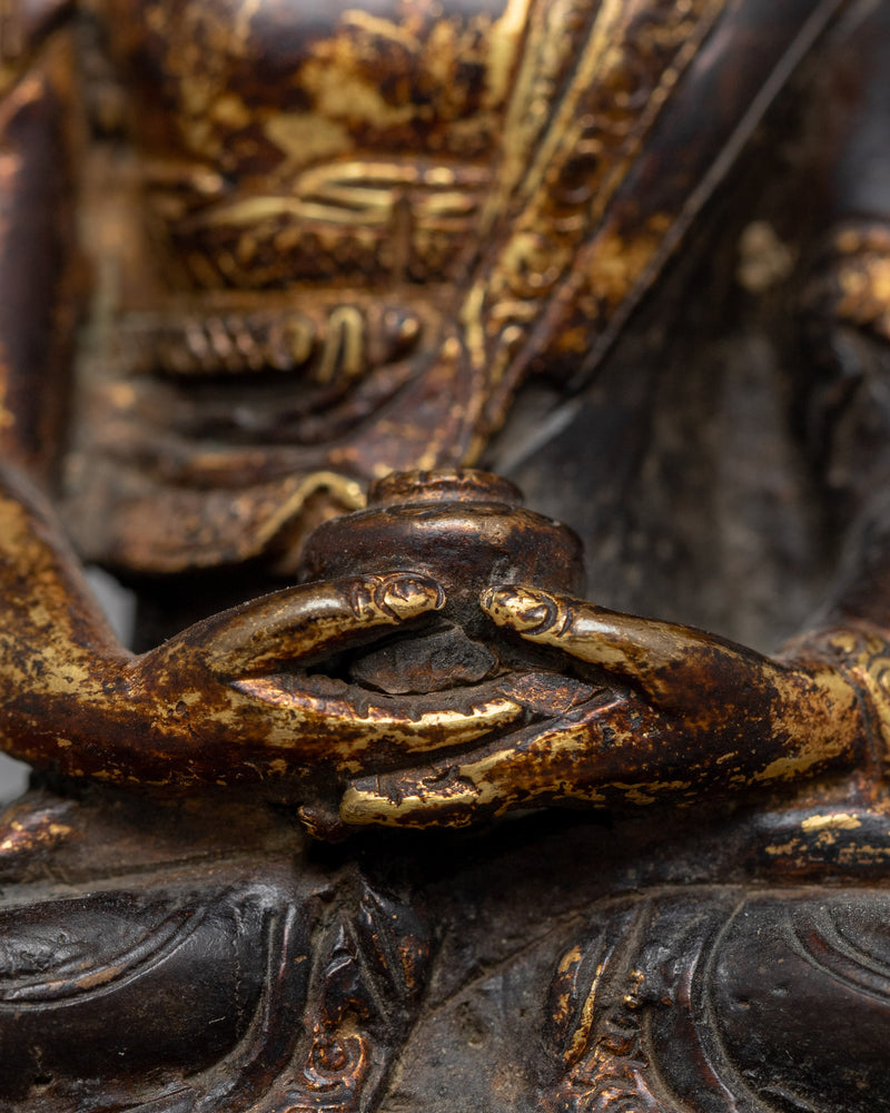 Antique Amitabha Buddha Statue | A Marvel of Oxidized Copper Craftsmanship