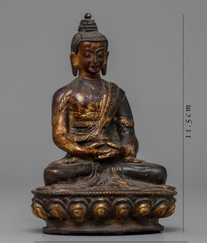 Antique Amitabha Buddha Statue | A Marvel of Oxidized Copper Craftsmanship