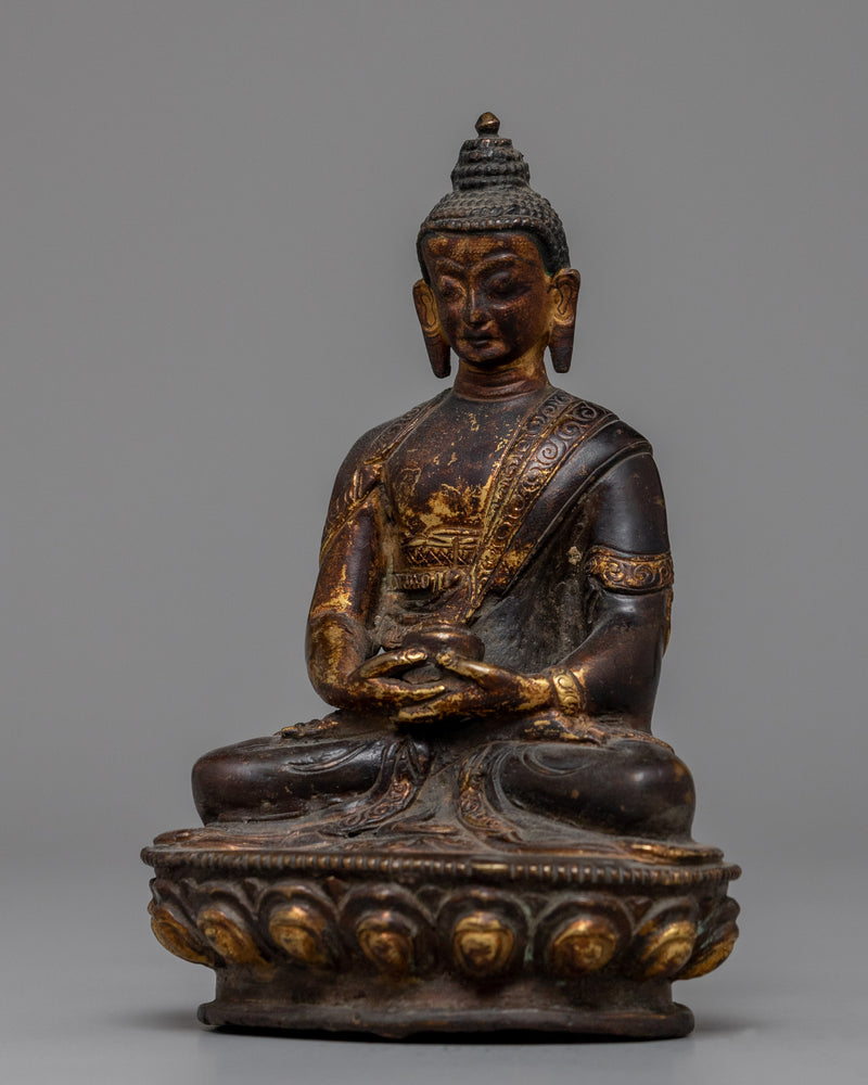 Antique Amitabha Buddha Statue | A Marvel of Oxidized Copper Craftsmanship