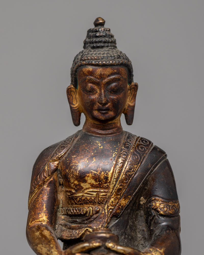 Antique Amitabha Buddha Statue | A Marvel of Oxidized Copper Craftsmanship