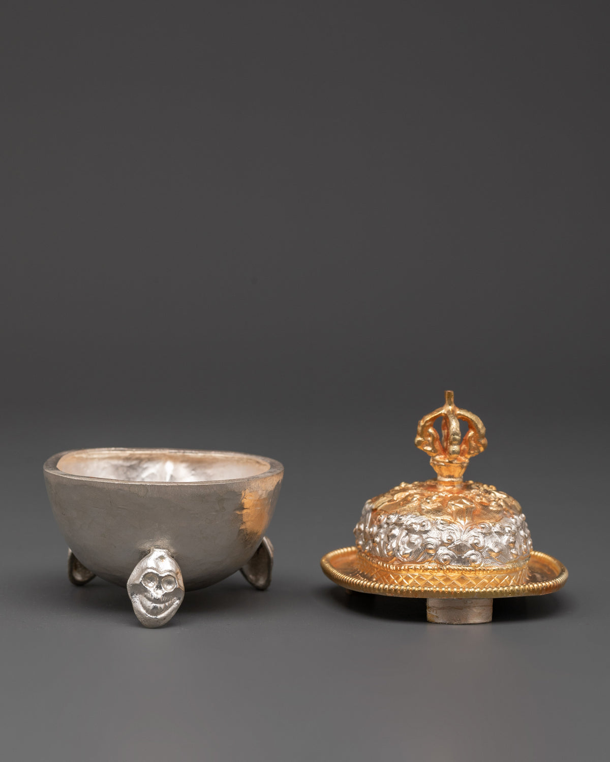 Traditional  Kapala Vessels Set | Tibetan Buddhist Altar Art