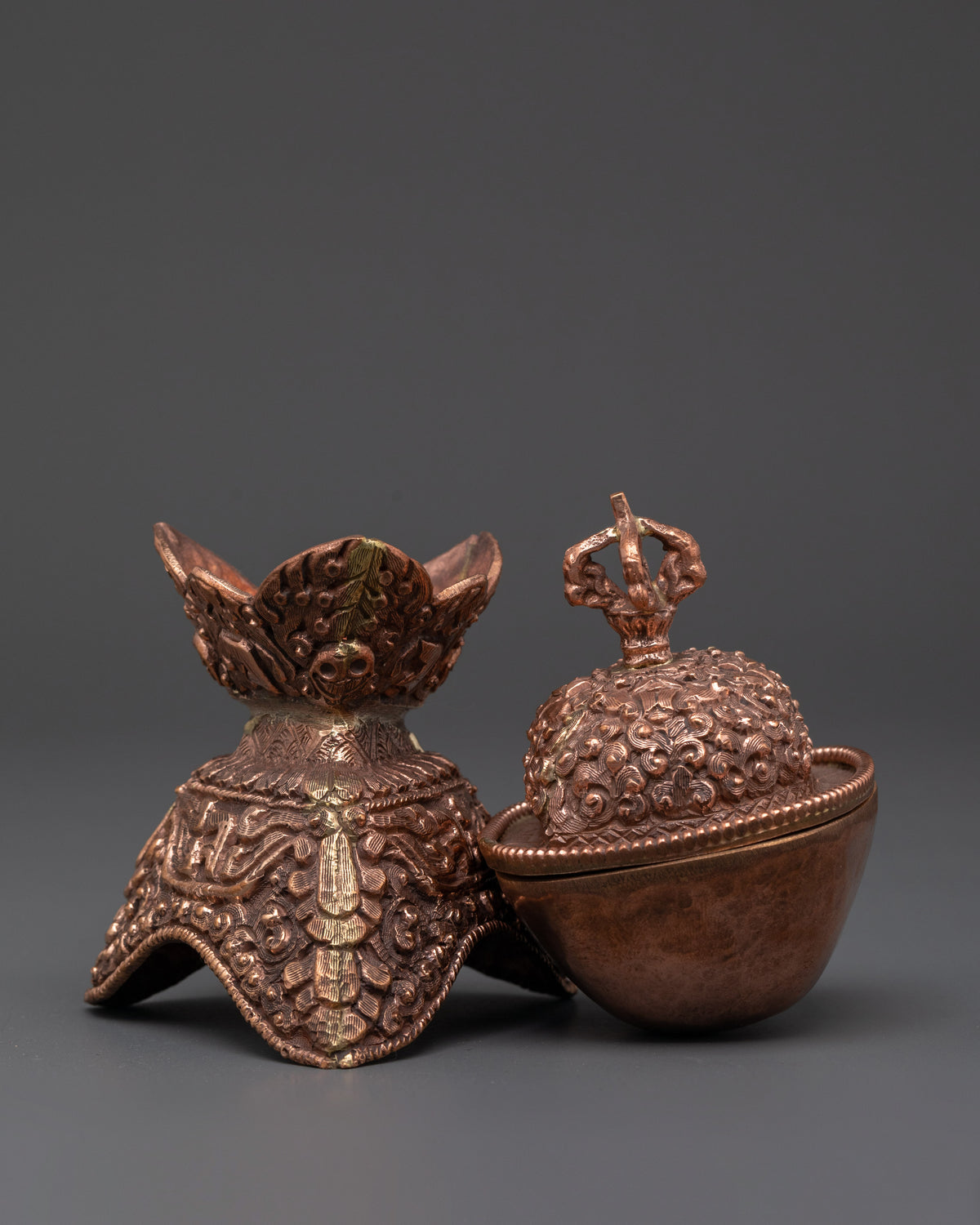 Sacred Buddhist Altar Kapala Set | Traditional Ritual Art