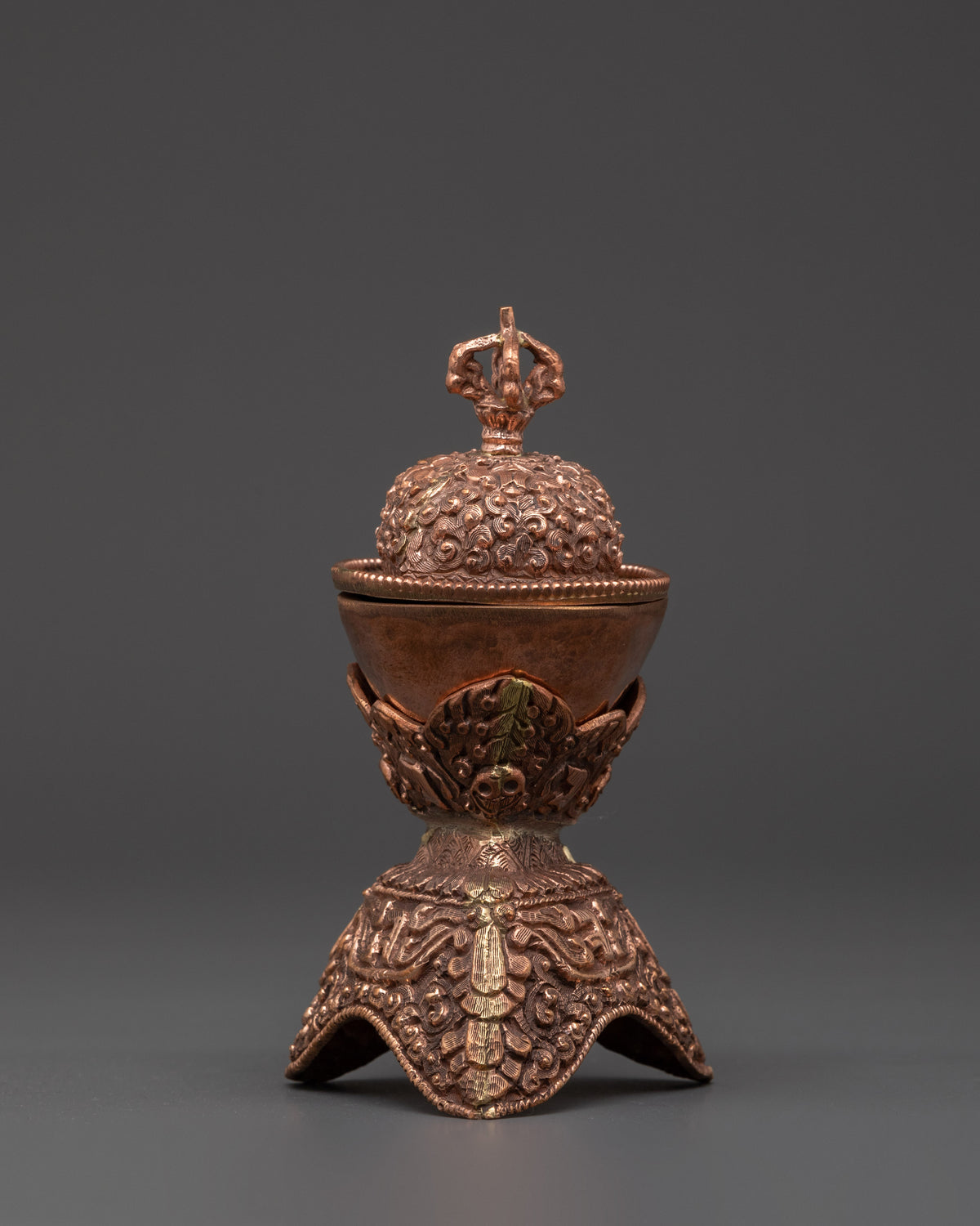 Sacred Buddhist Altar Kapala Set | Traditional Ritual Art