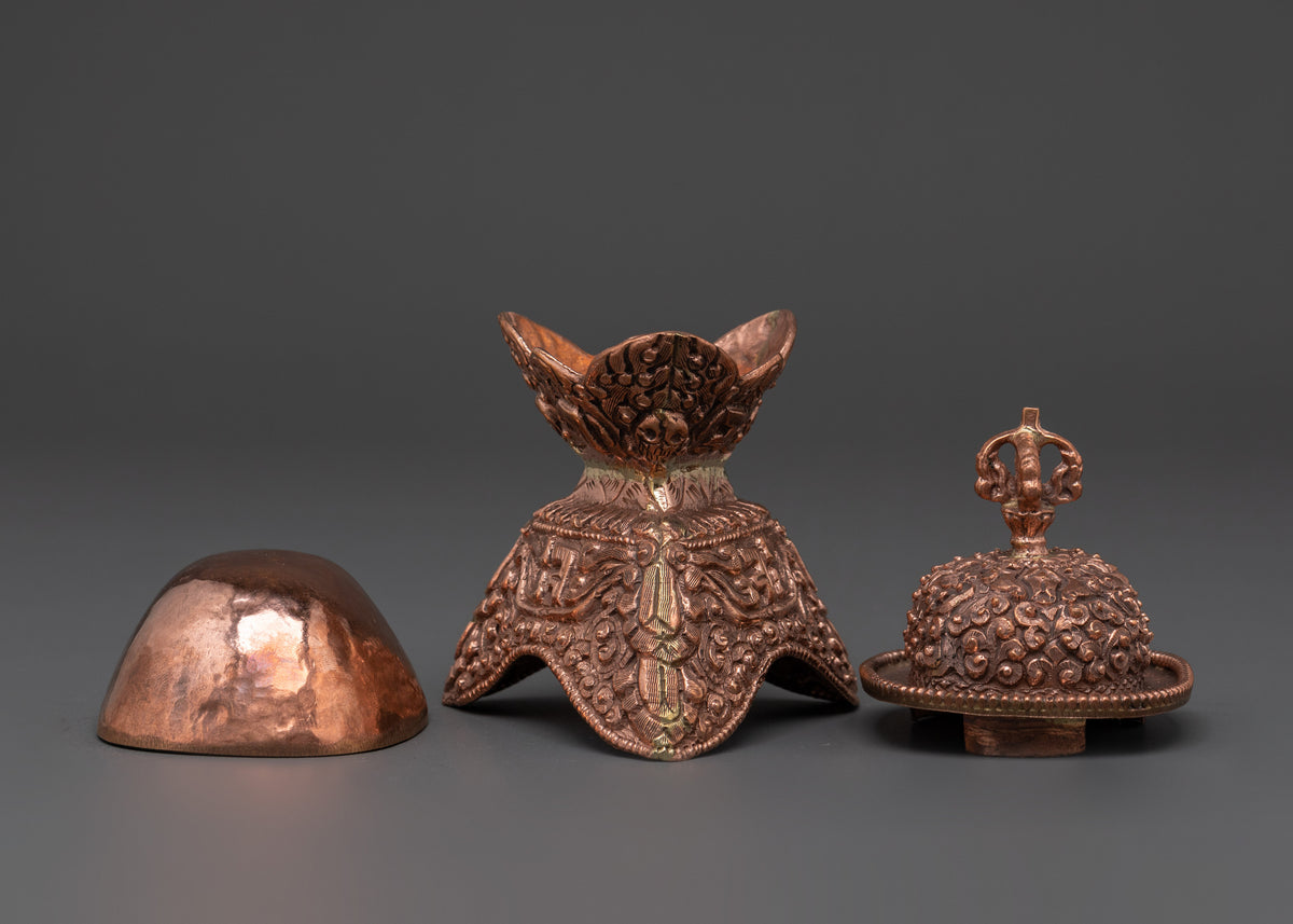 Sacred Buddhist Altar Kapala Set | Traditional Ritual Art