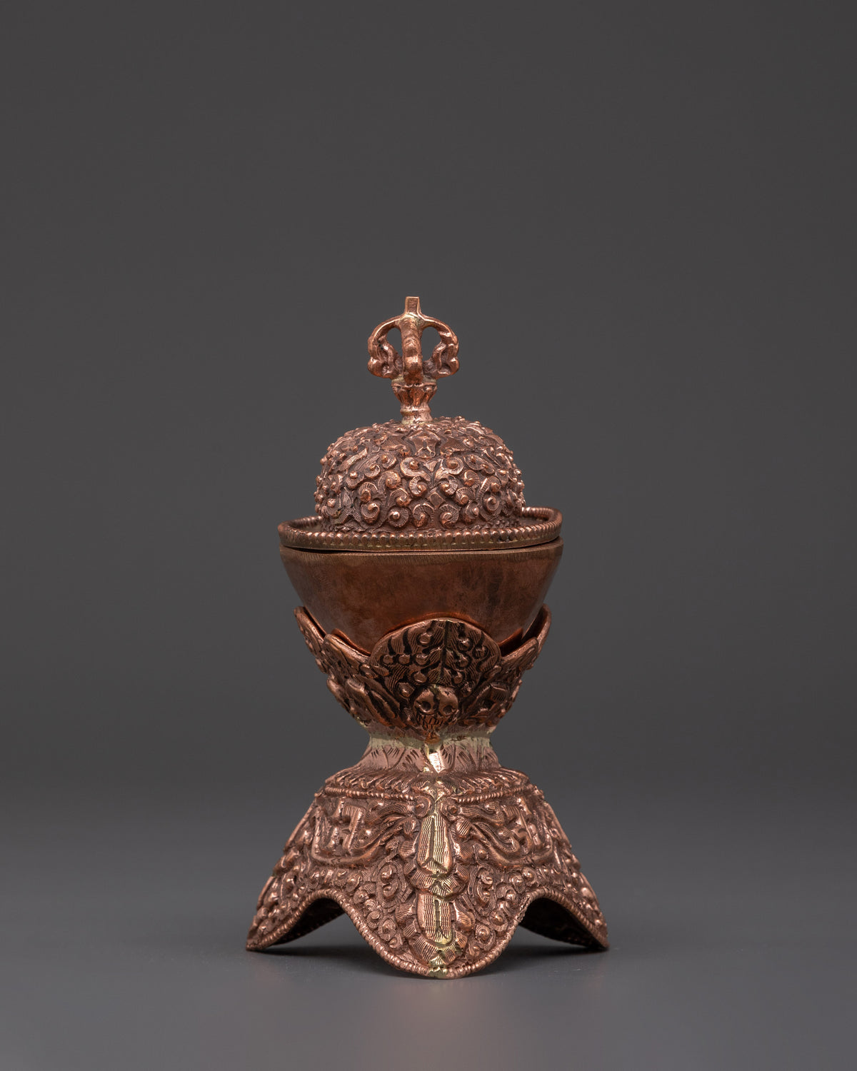 Sacred Buddhist Altar Kapala Set | Traditional Ritual Art