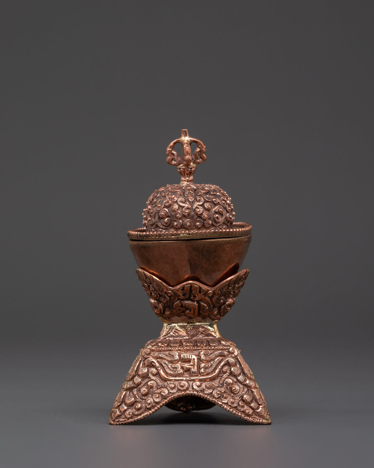 Sacred Buddhist Altar Kapala Set | Traditional Ritual Art