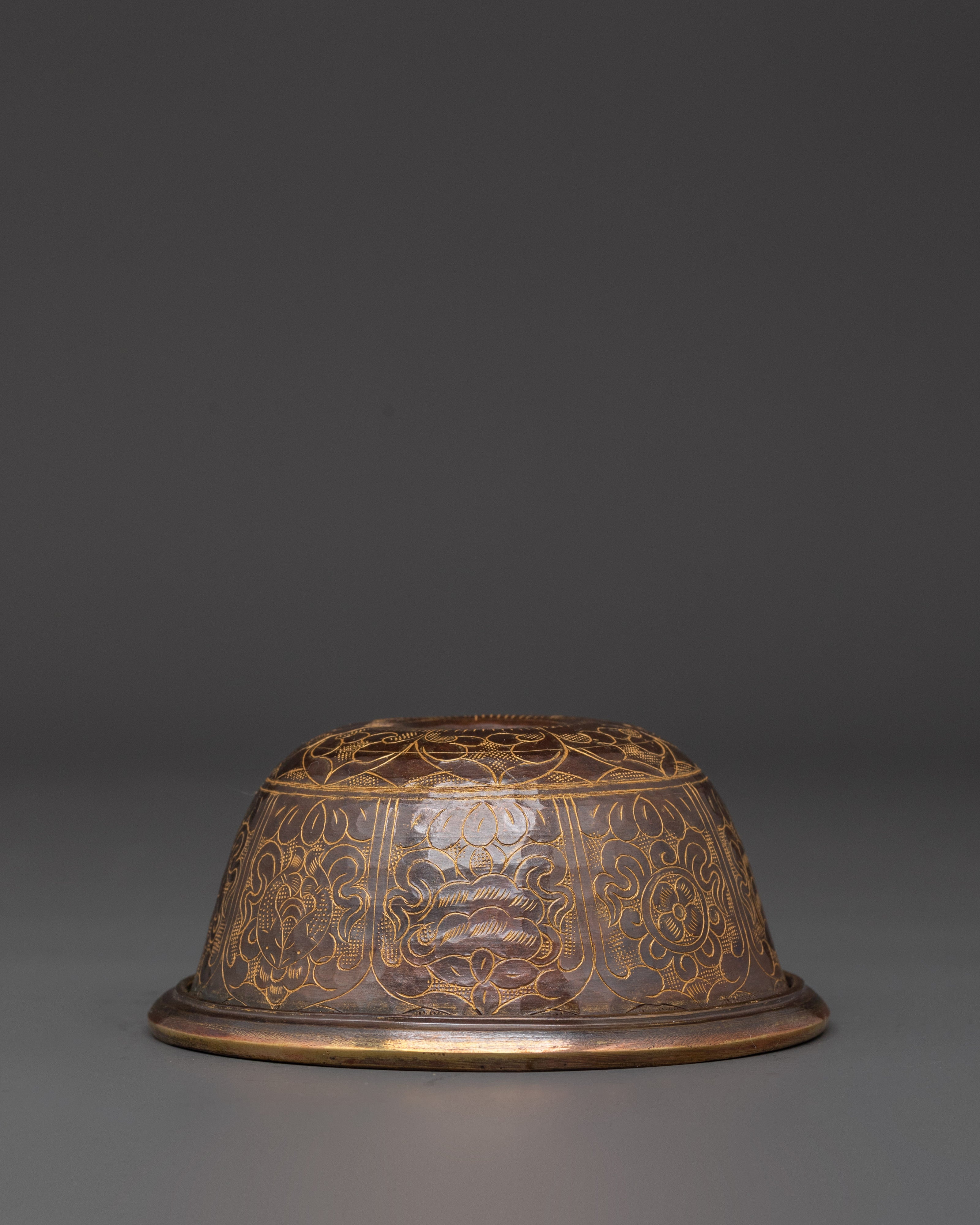 Handmade Tibetan Offering Bowl Set | Oxidized Copper Buddhist Altar Bowls
