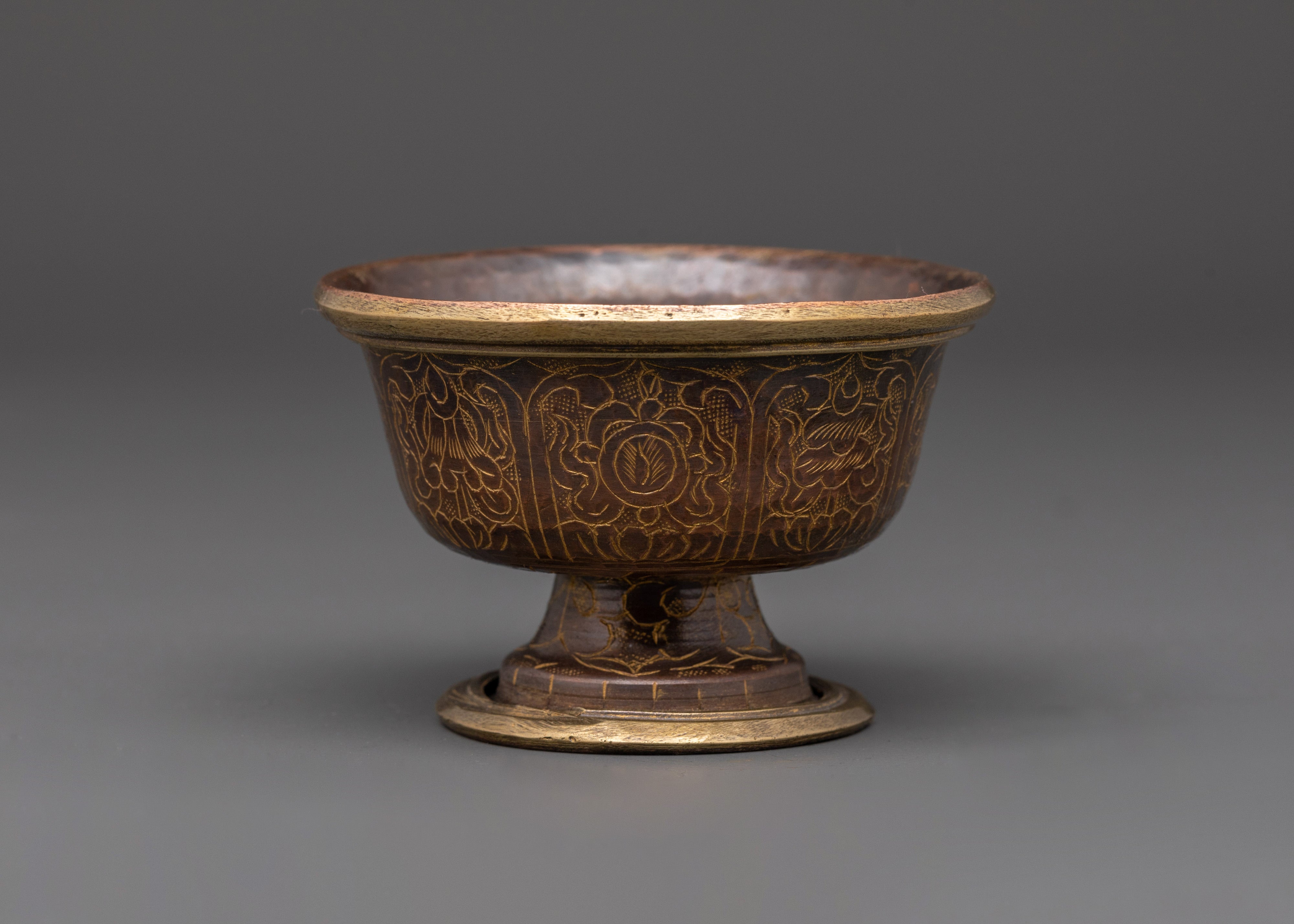 Oxidized Copper Offering Bowl Set | Tibetan Buddhist Rituals Craft