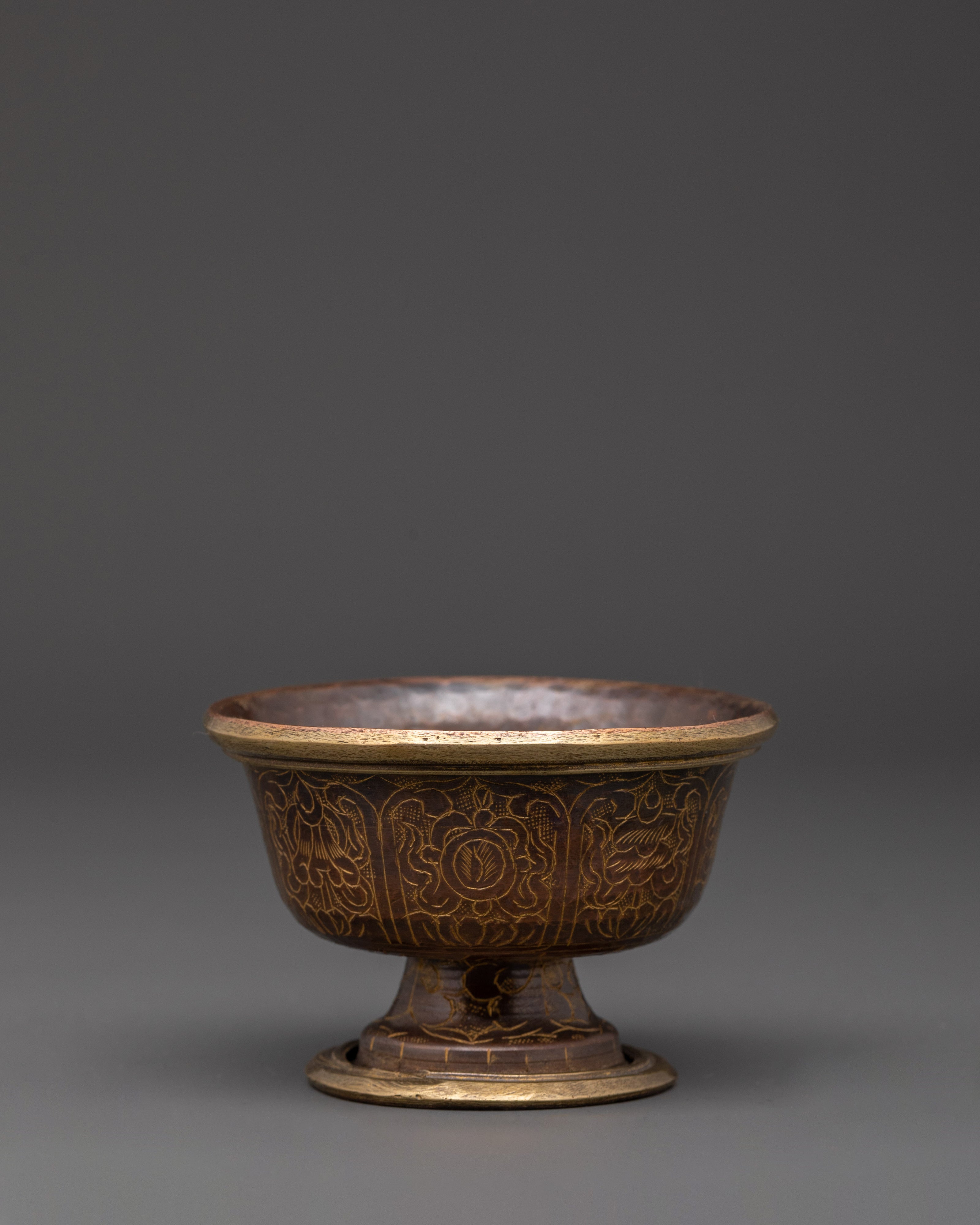 Oxidized Copper Offering Bowl Set | Tibetan Buddhist Rituals Craft