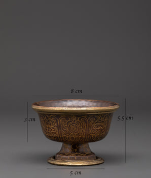Oxidized Copper Offering Bowl Set | Tibetan Buddhist Rituals Craft