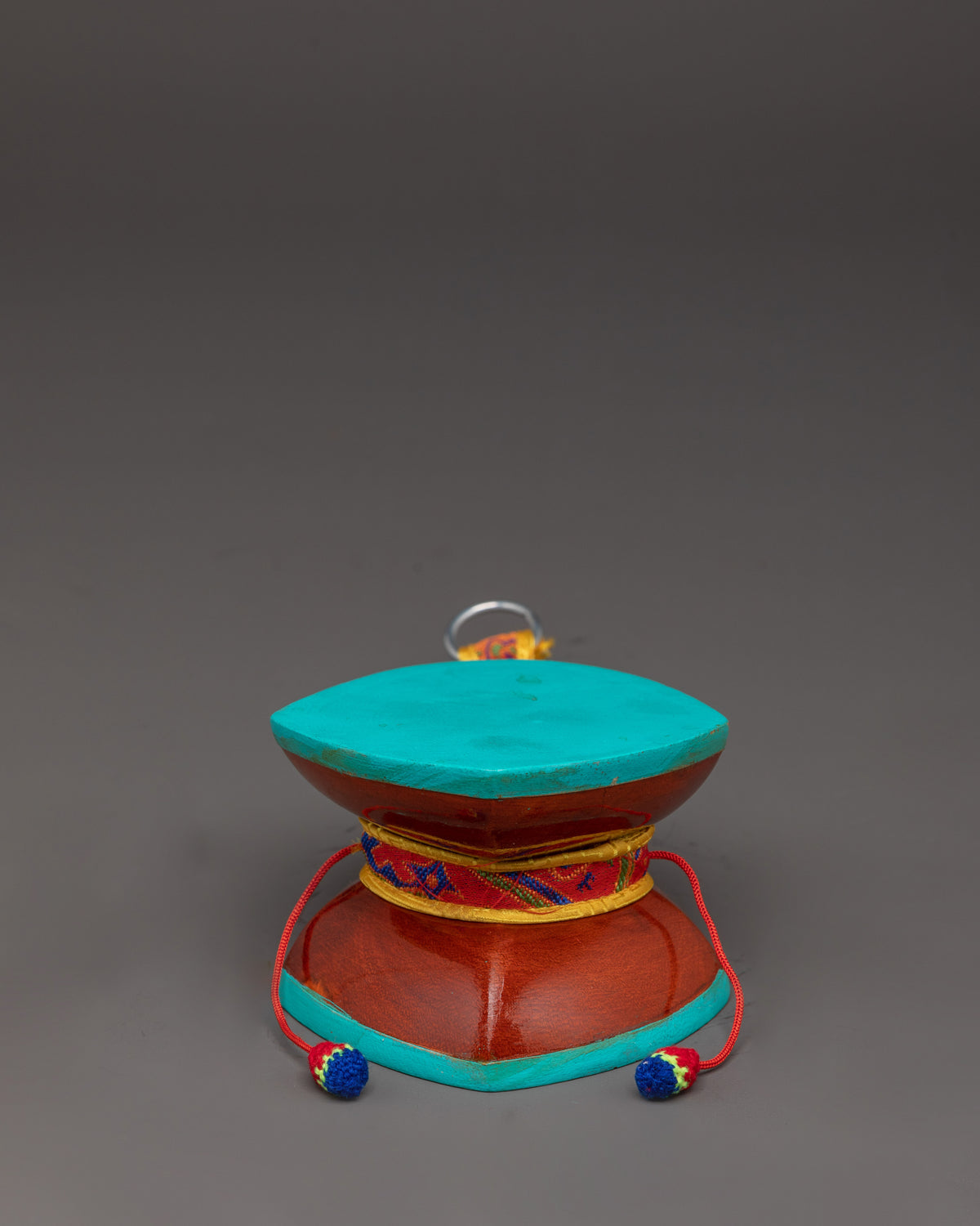 Handcrafted Wooden Damaru | Tibetan Ritual Damaru in ShangDhang Wood