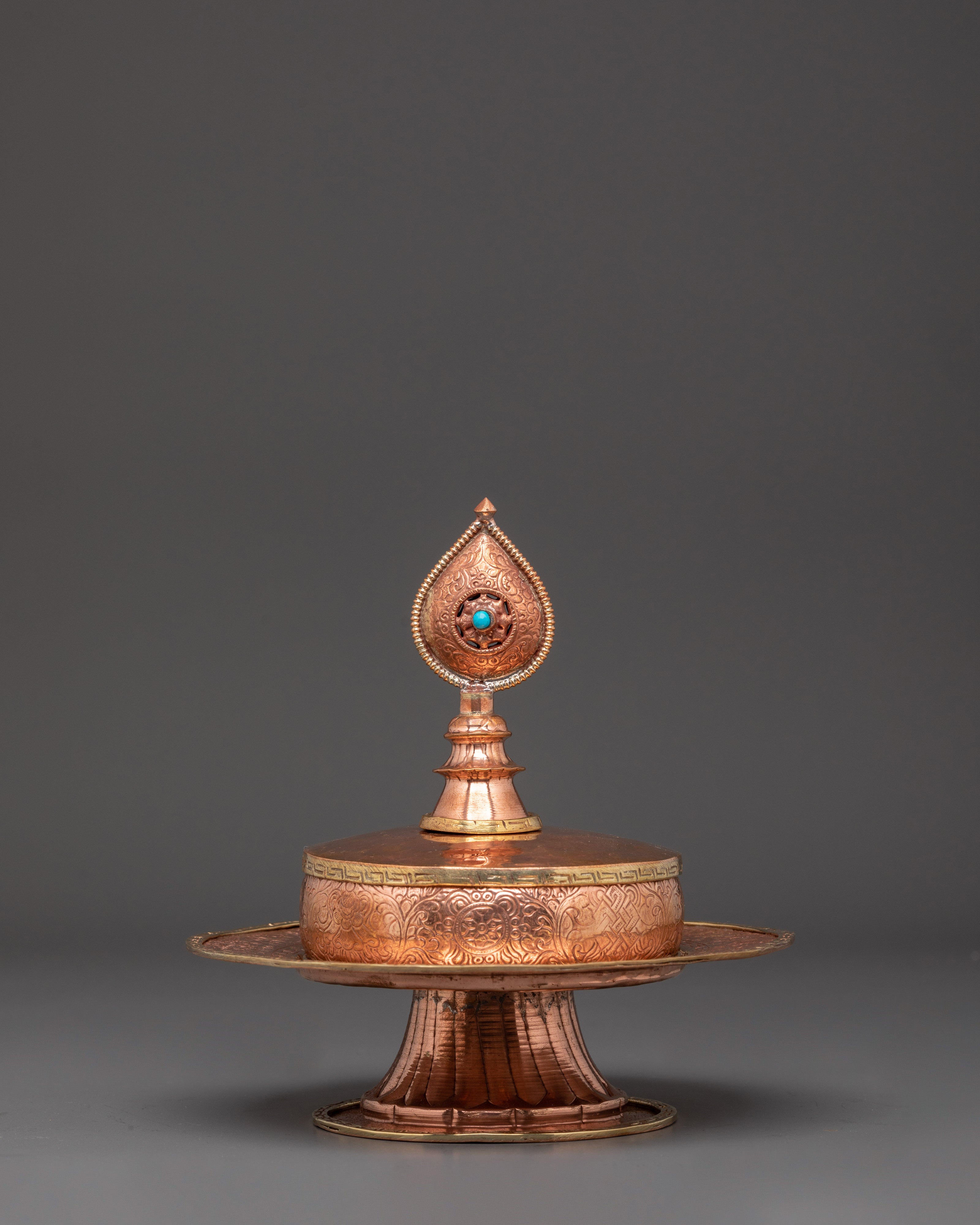 Handcrafted Copper Mandala Art | Turquoise and Bronze Spiritual Sculpture