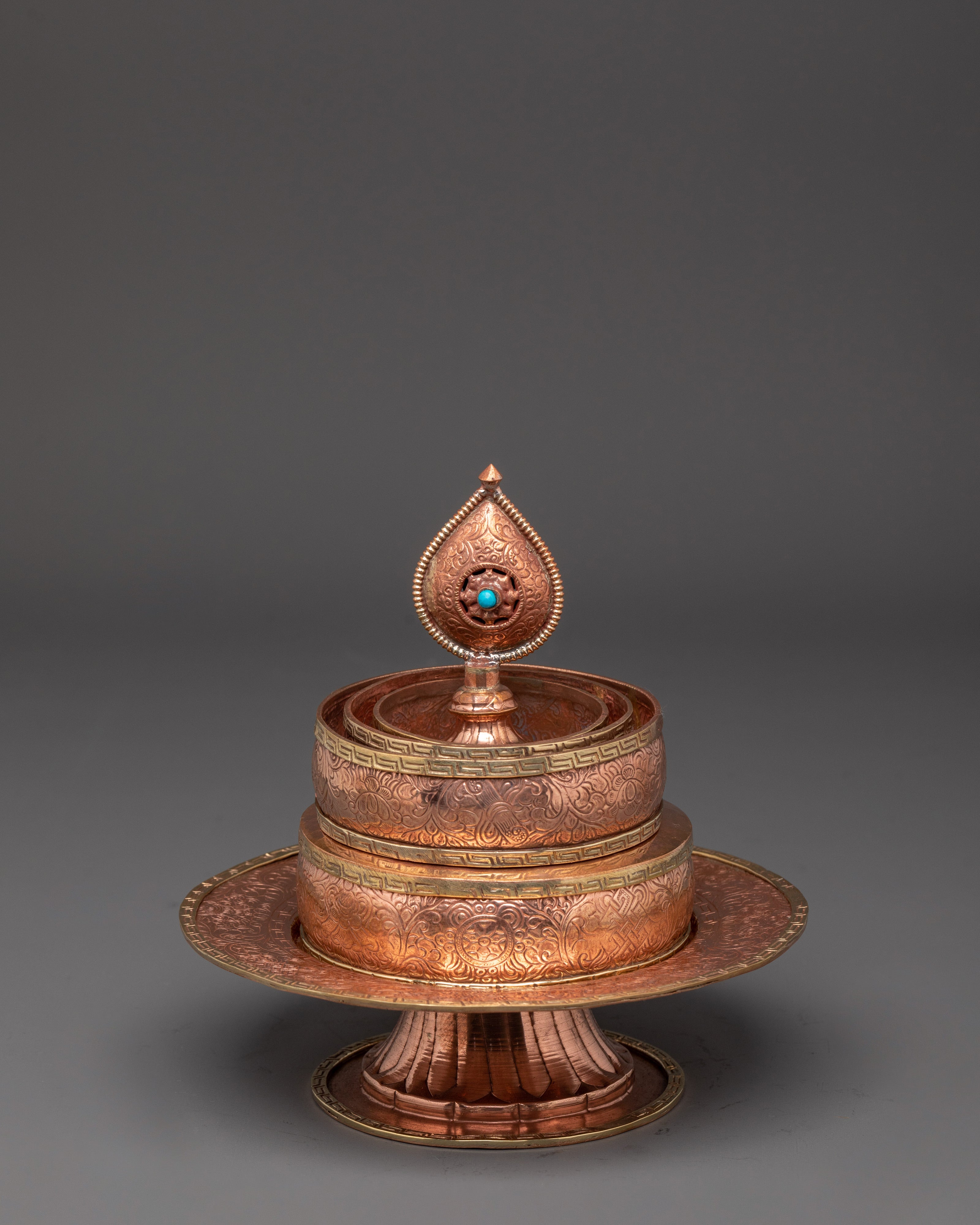Handcrafted Copper Mandala Art | Turquoise and Bronze Spiritual Sculpture