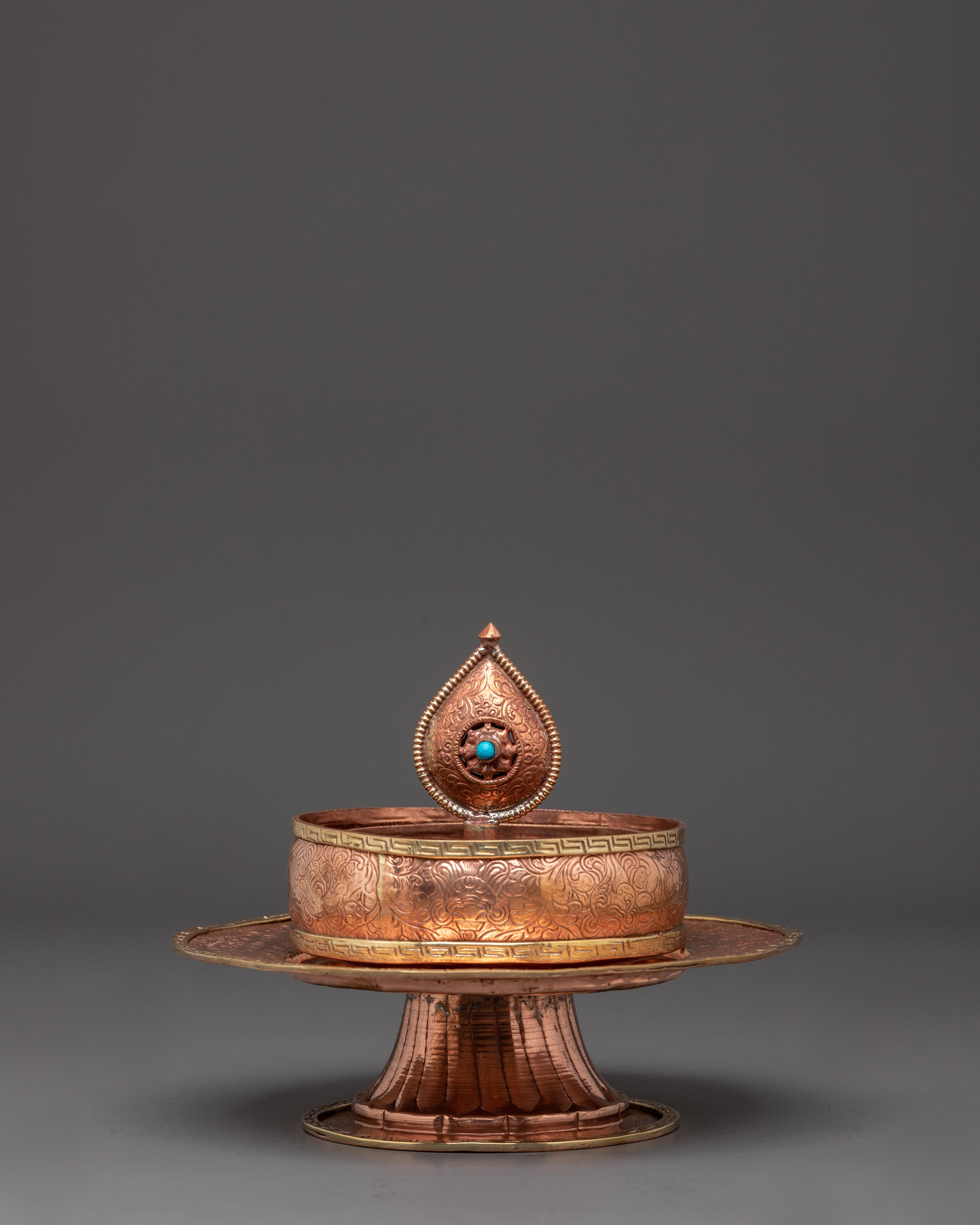 Handcrafted Copper Mandala Art | Turquoise and Bronze Spiritual Sculpture