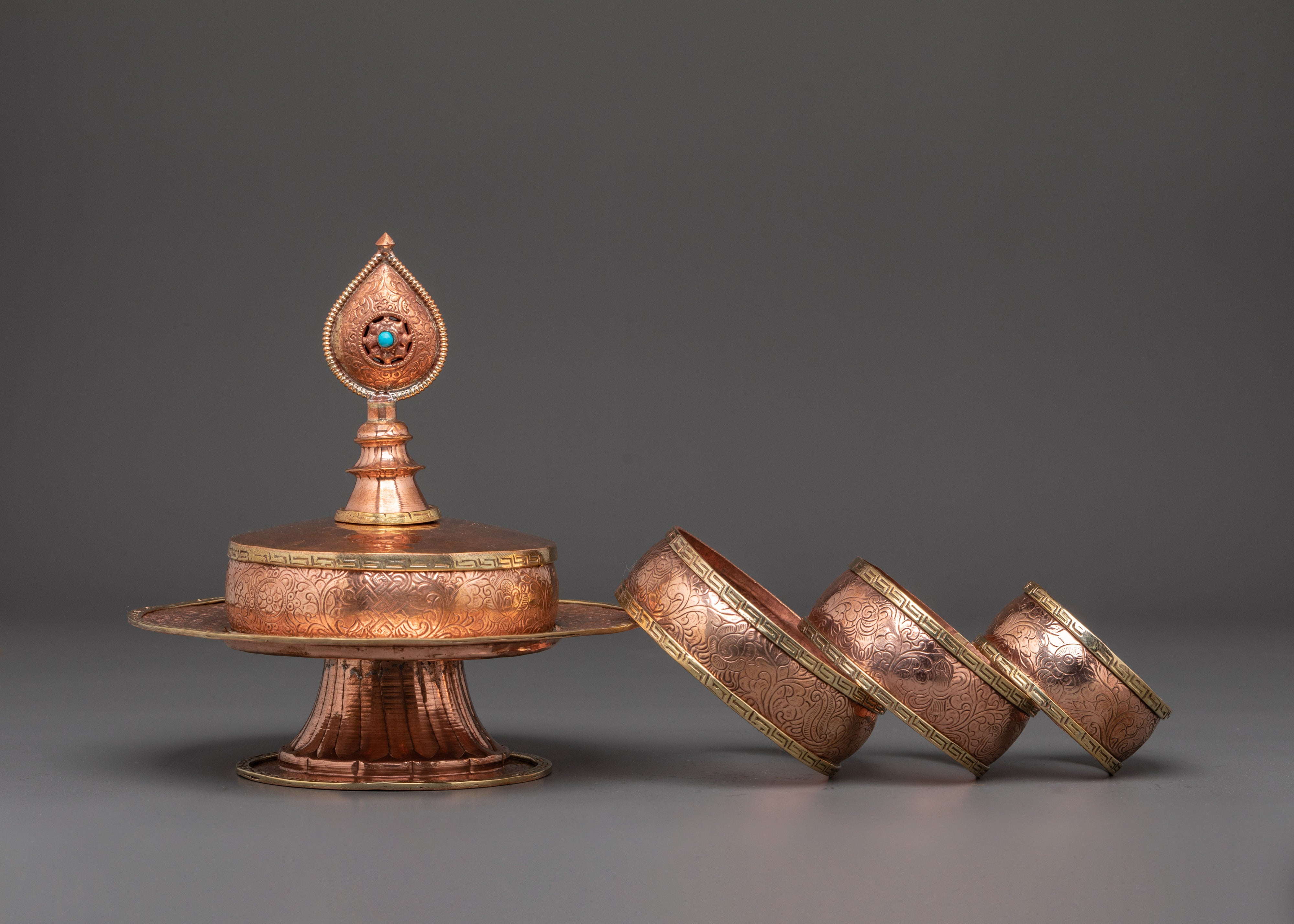 Handcrafted Copper Mandala Art | Turquoise and Bronze Spiritual Sculpture