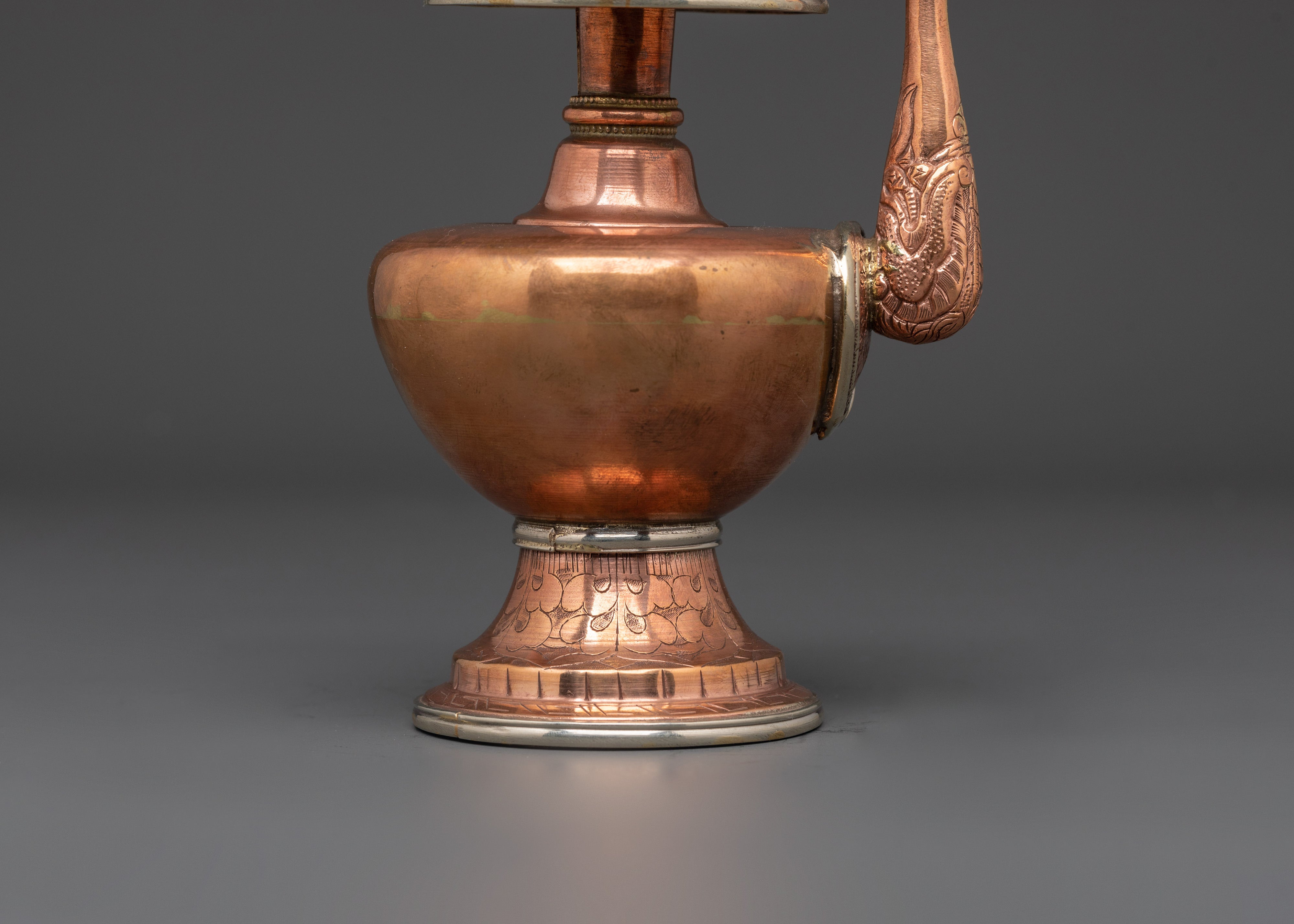 Handcrafted Copper Bhumba | Nepalese Ritual Vessel with Turquoise and Coral