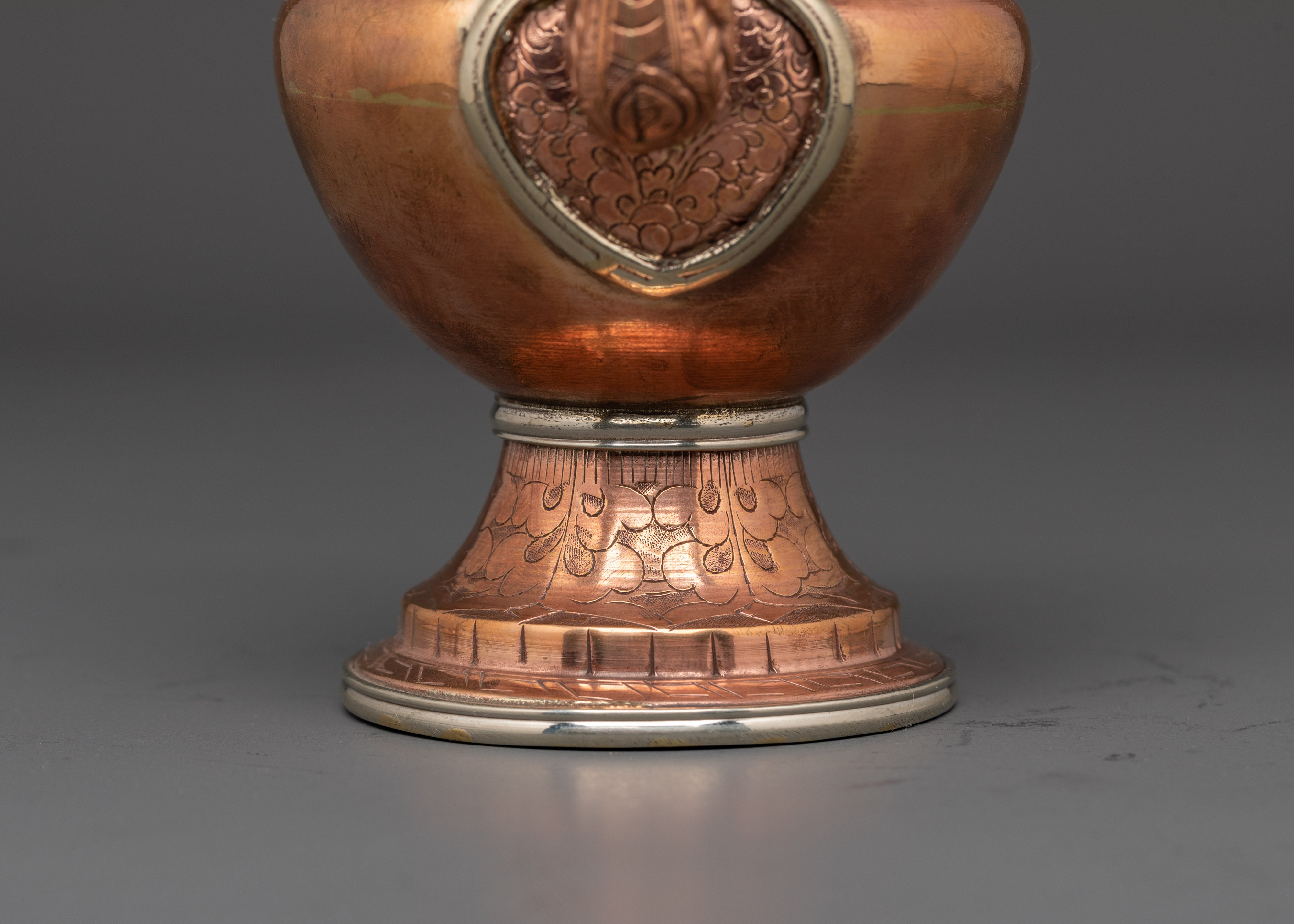 Handcrafted Copper Bhumba | Nepalese Ritual Vessel with Turquoise and Coral