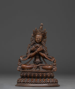 Oxidized Primordial Buddha Vajradhara Statue | Thunderbolt Holder