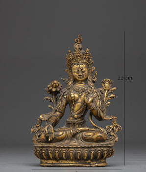 Handcrafted White Tara Figurine | Tibetan Goddess Statue