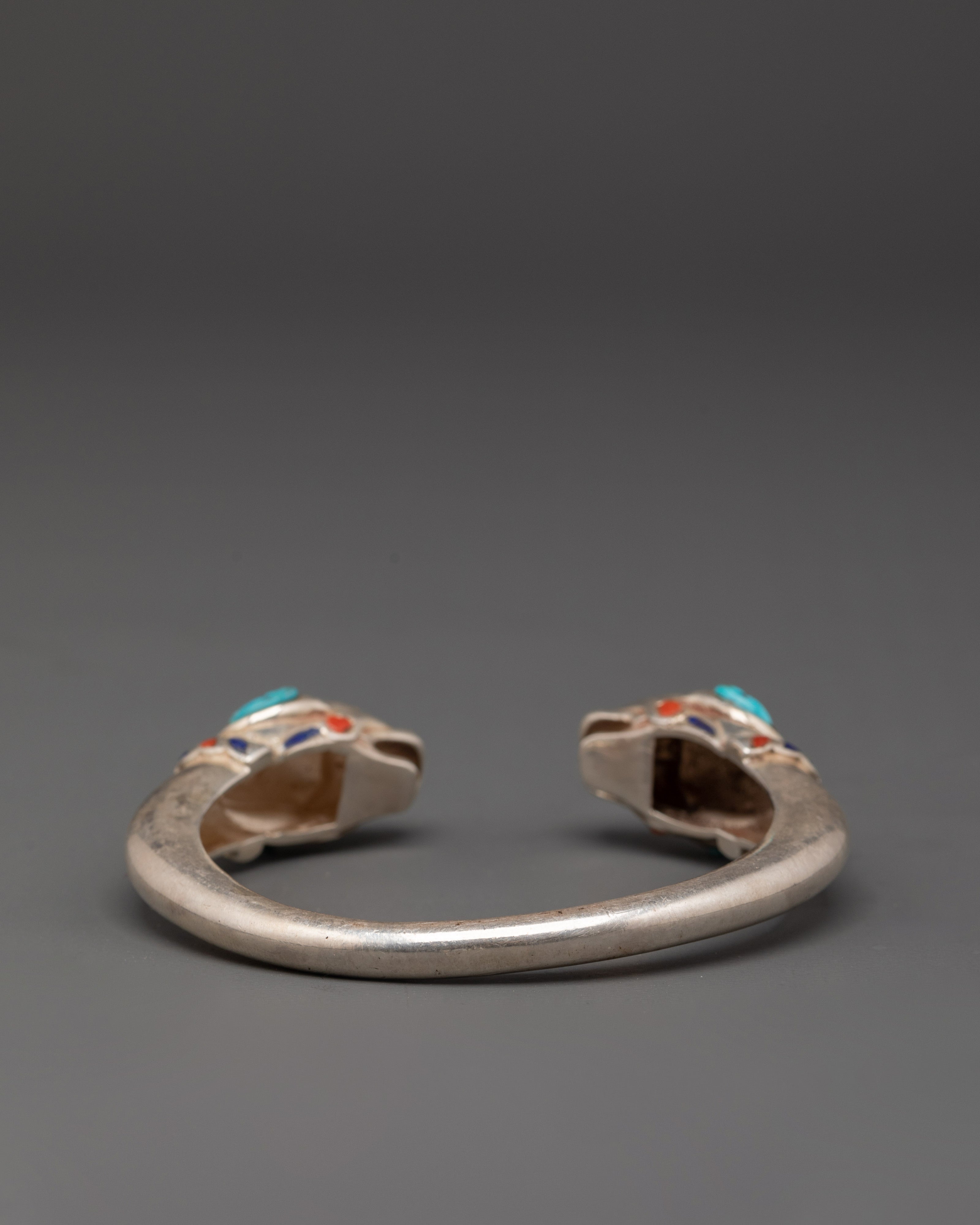 Tibetan Silver Dragon Bracelet | Pure Silver Himalayan Bangle Jewelry
